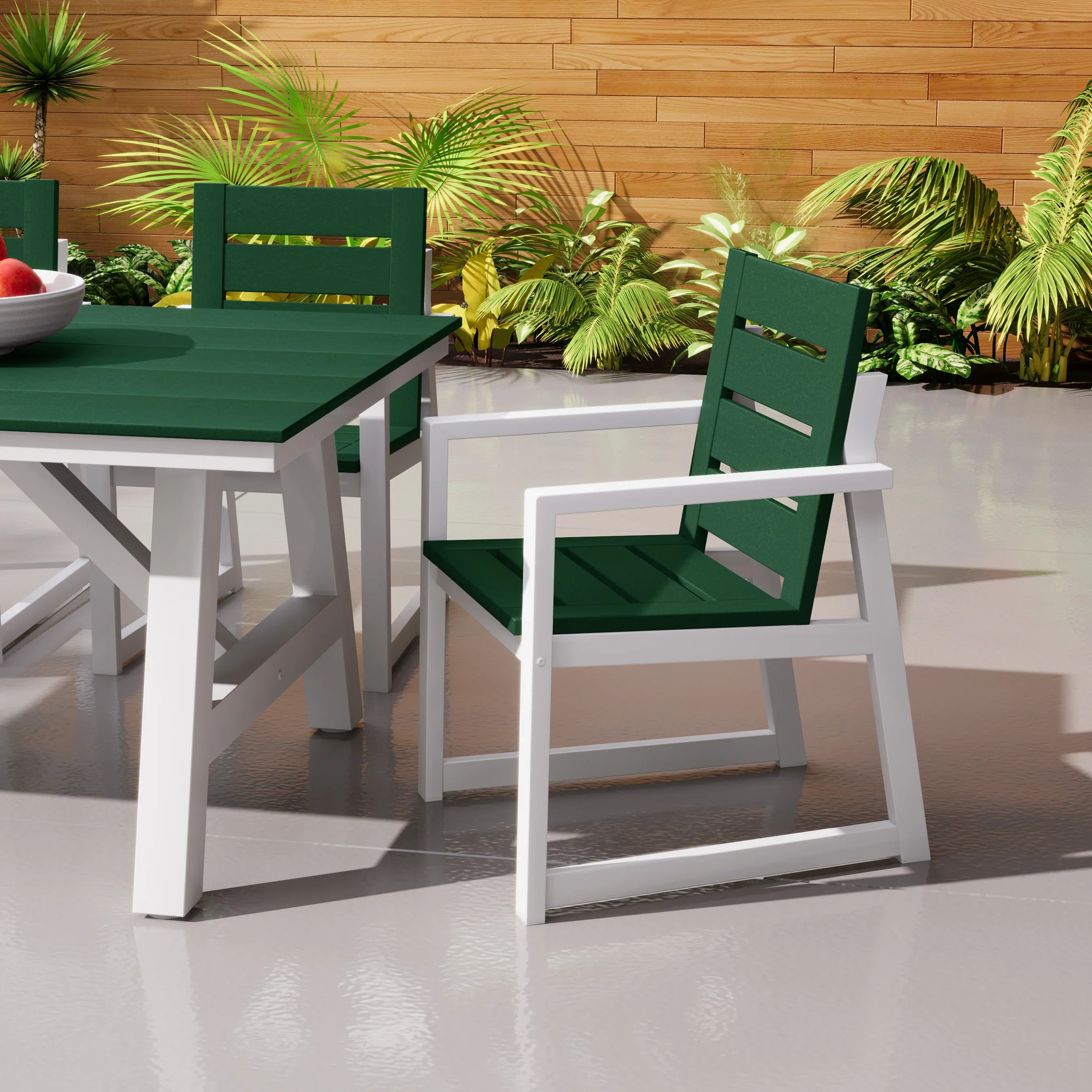 Stinson HDPE Outdoor Patio Dining Arm Chair
