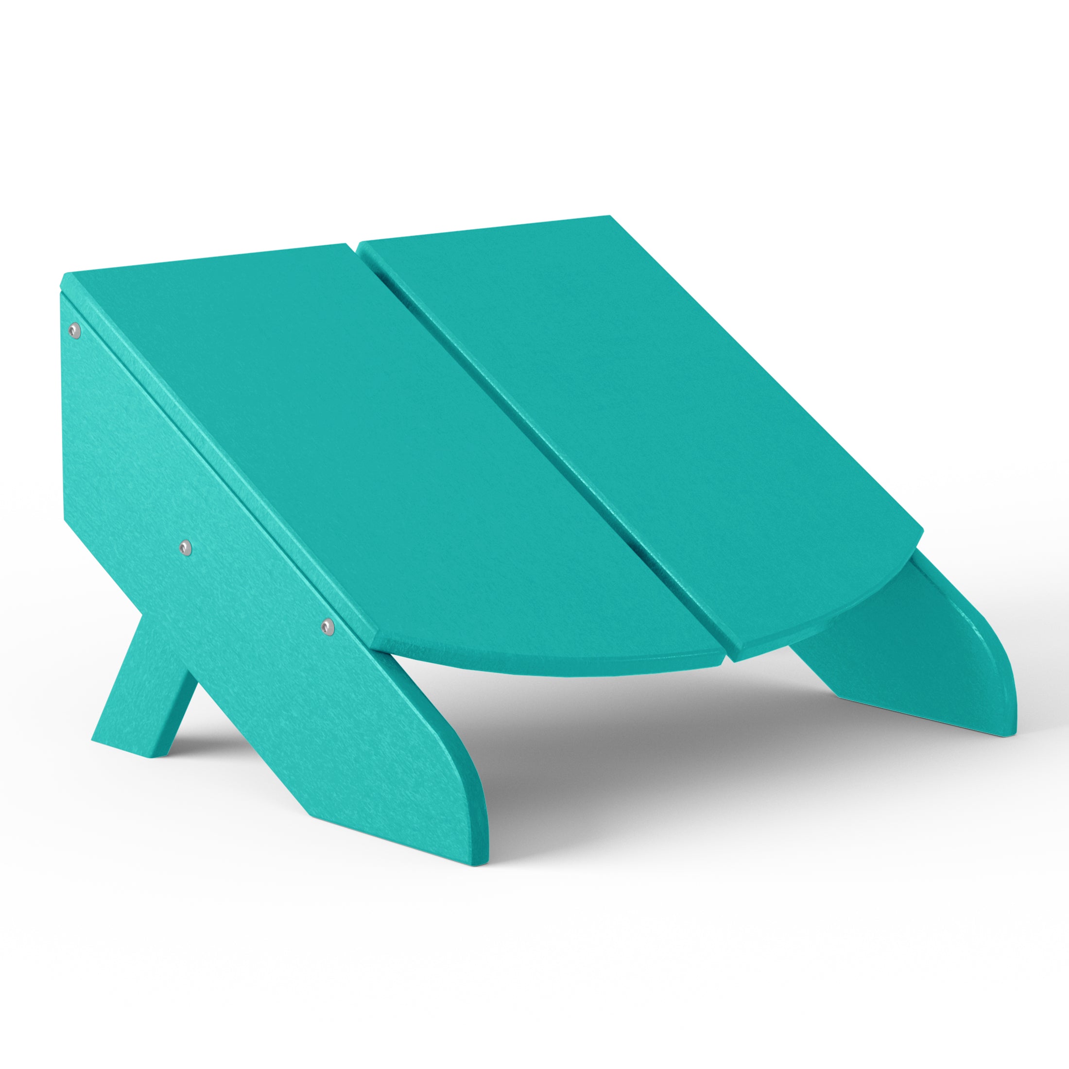 Seaview Outdoor HDPE Modern Adirondack Chair with Folding Patio Ottoman and Cup Holder