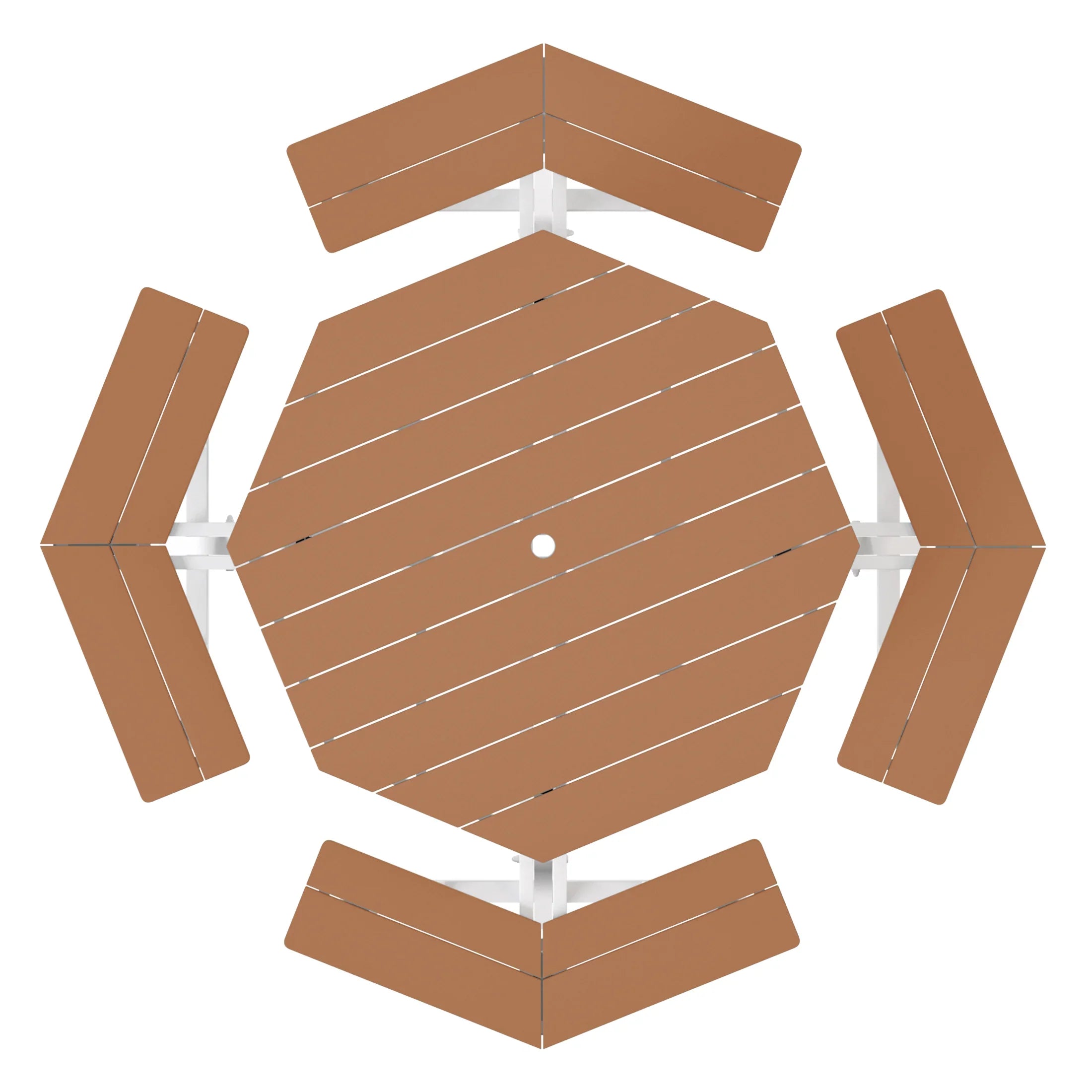 Macon Outdoor 48" HDPE 8-Person Patio Octagon Picnic Table