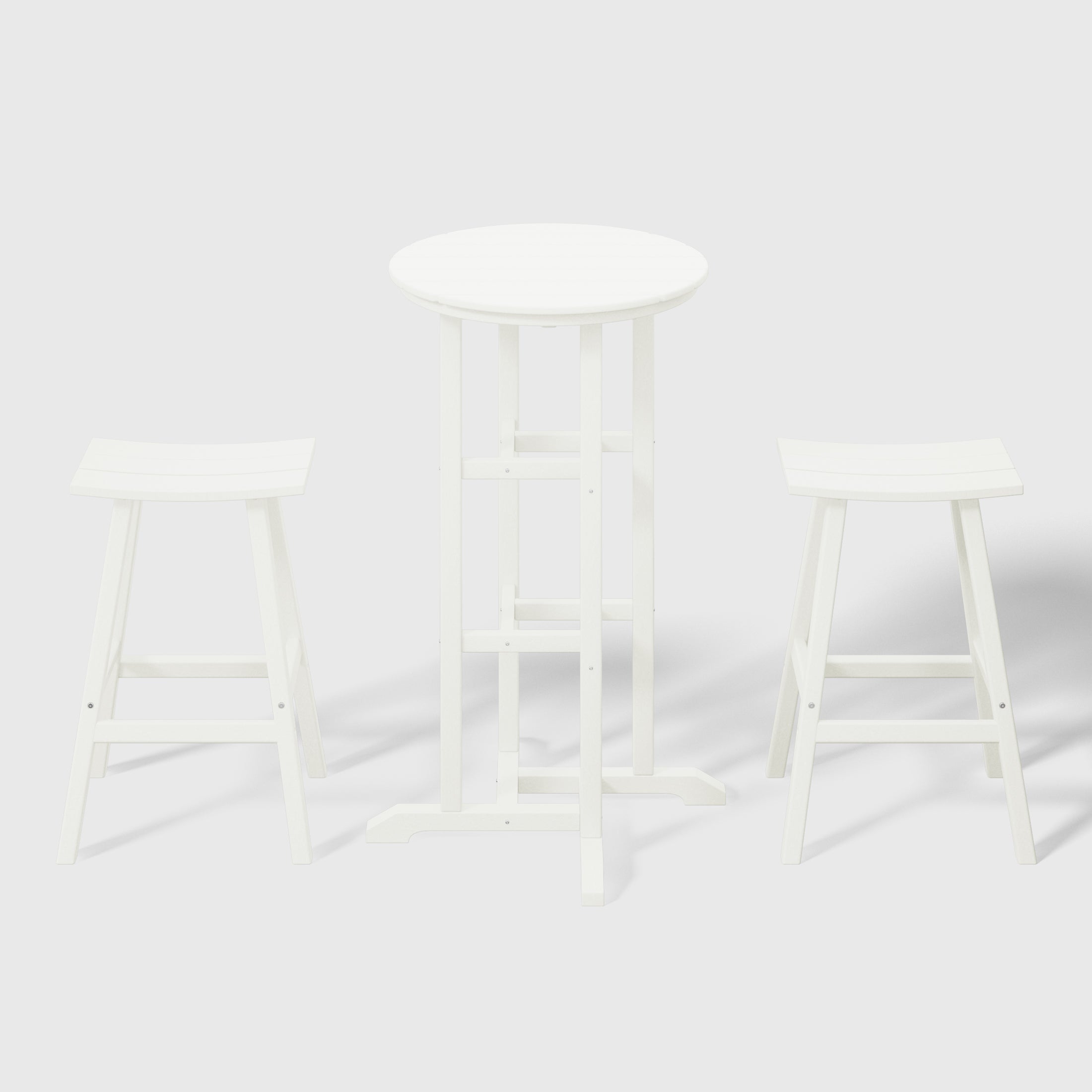 Paradise Outdoor Patio Bar Height Table and Bar Stool 3-Piece Dining Set