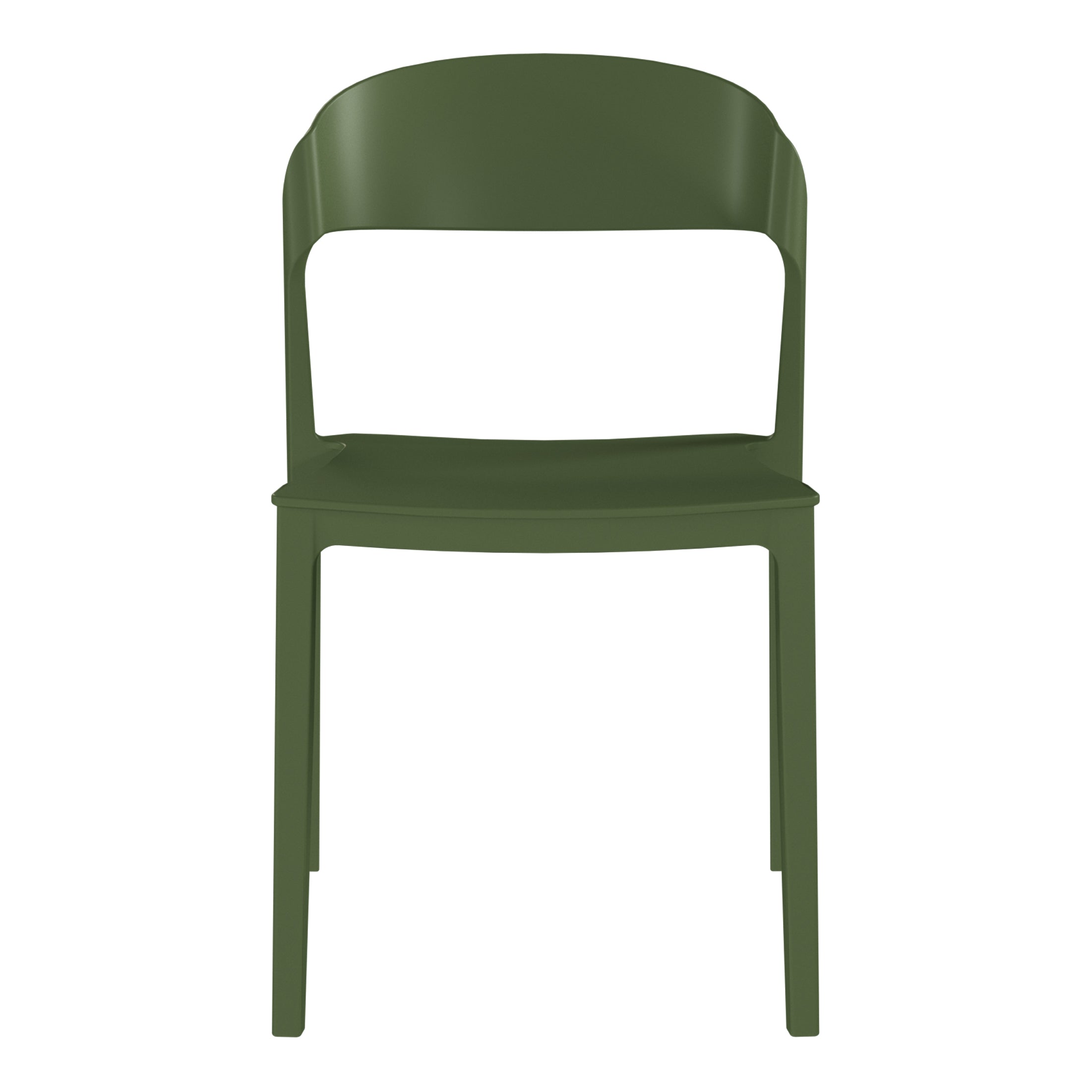 Sunshine Outdoor Modern Stackable Plastic Patio Bistro Dining Side Chairs (Set of 2)