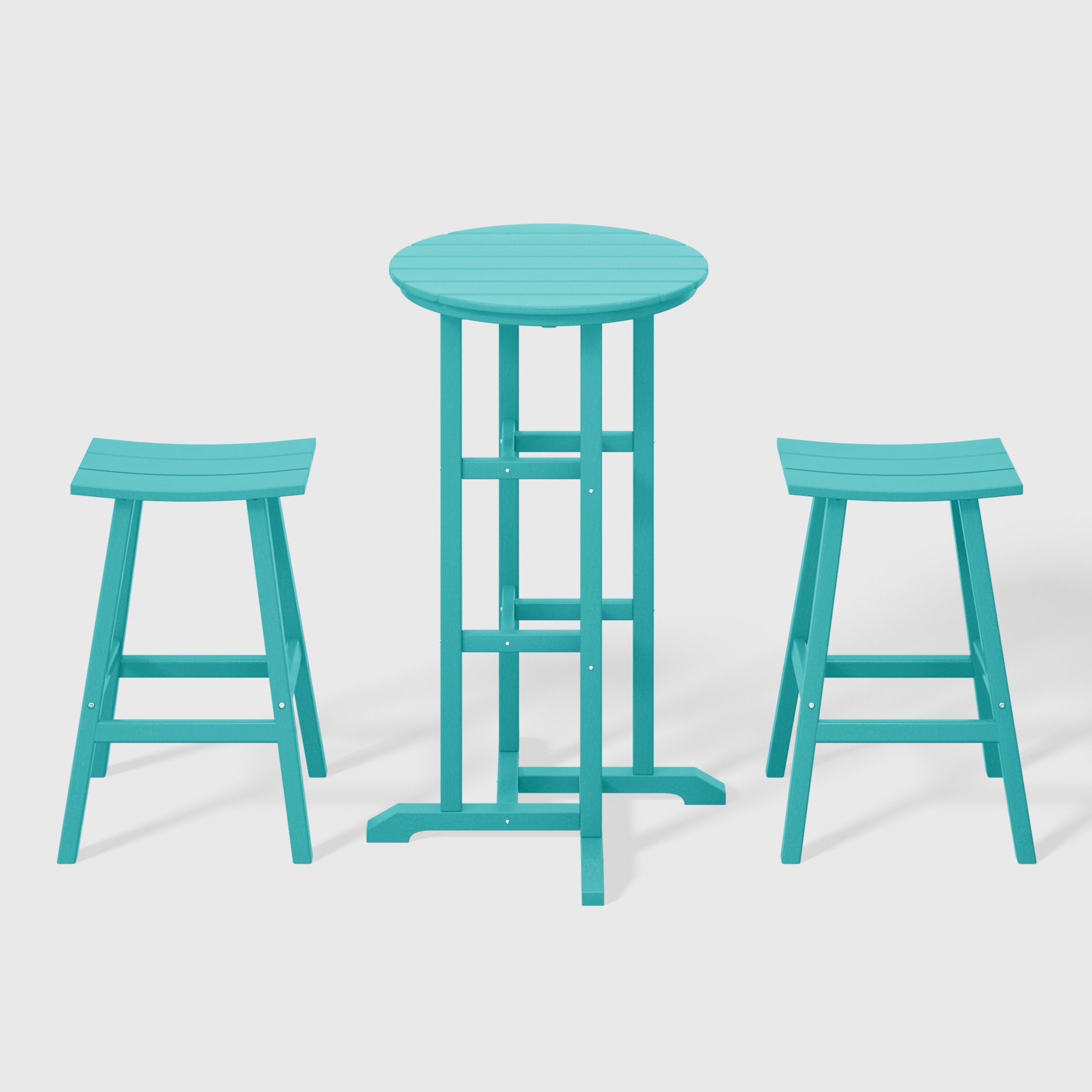 Paradise Outdoor Patio Bar Height Table and Bar Stool 3-Piece Dining Set