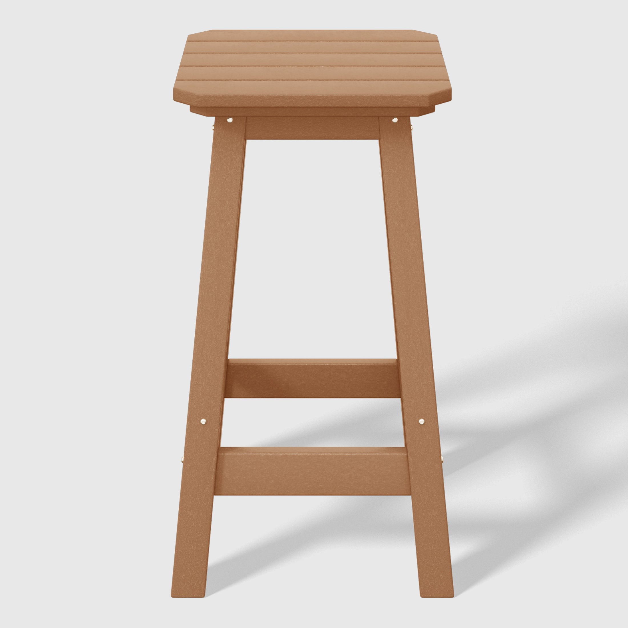 Paradise 24" HDPE Outdoor Patio Counter High Backless Square Bar Stools Set of Three