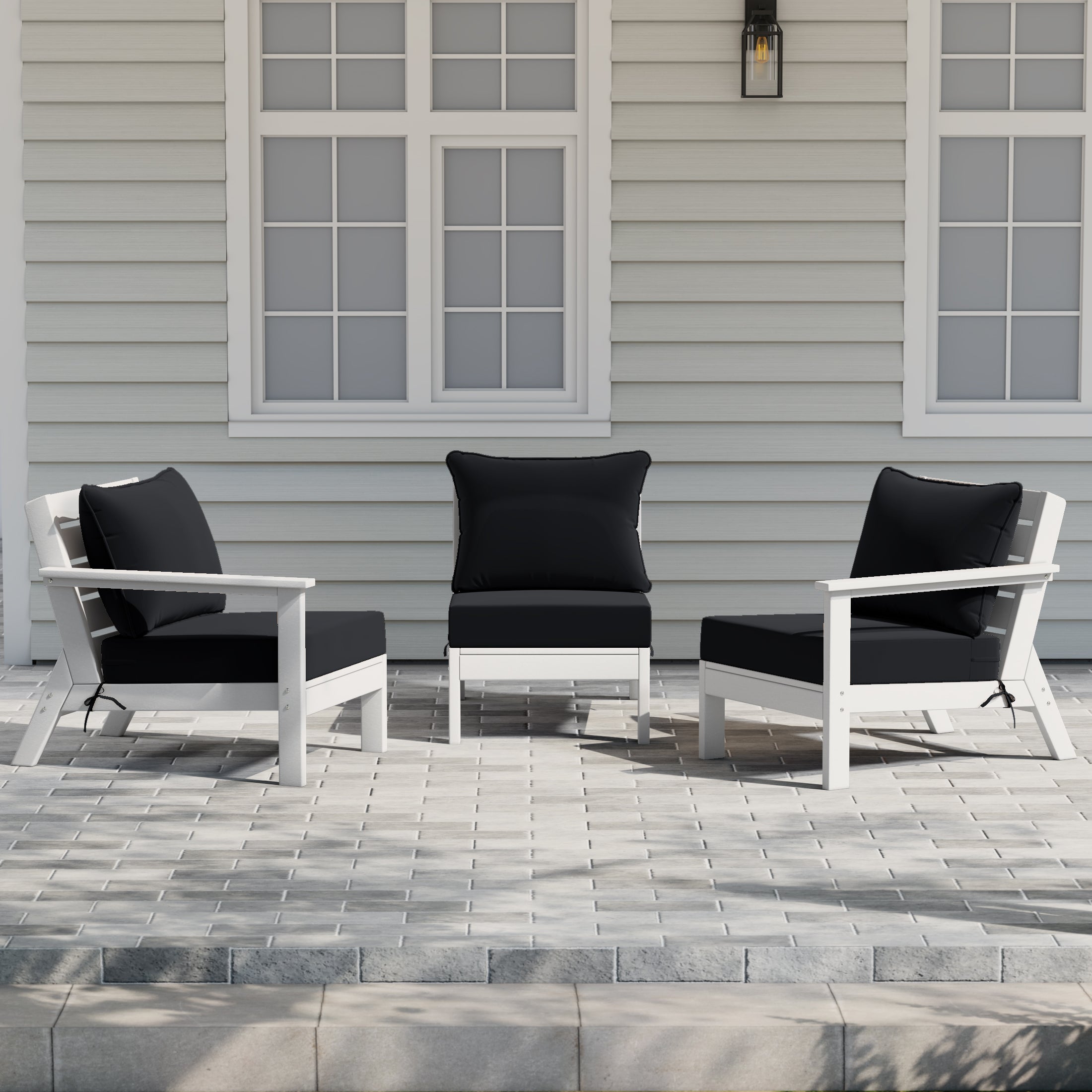 Portsmouth Outdoor Patio HDPE Sectional Sofa with Patio Cushions