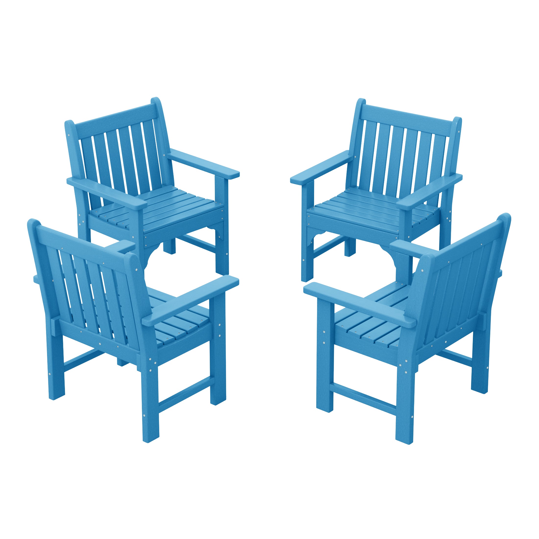 Paradise Outdoor Patio HDPE Adirondack Dining Arm Chairs (Set of 4)