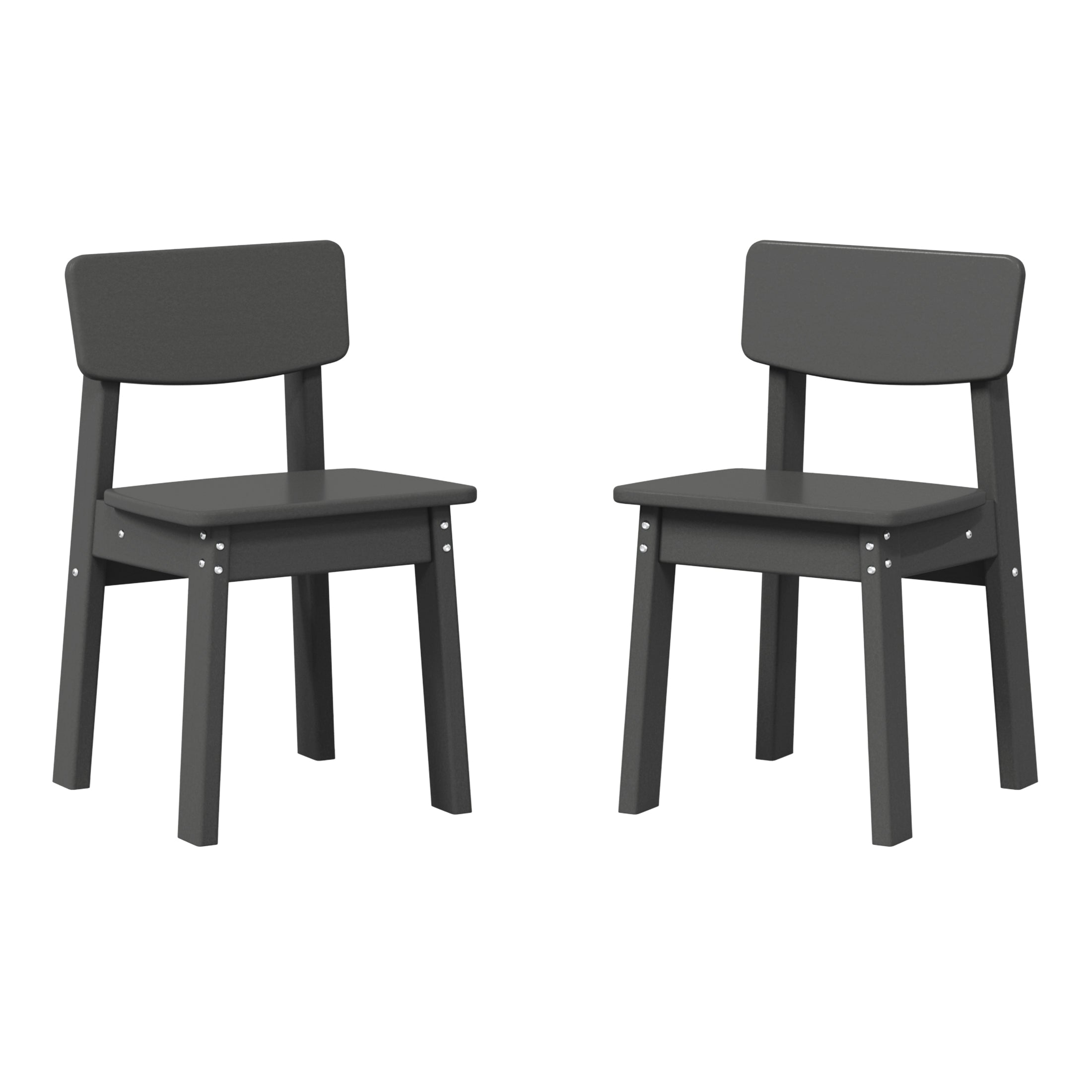 Little Explorers Outdoor HDPE Kids Modern Plastic Toddler Dining Chairs (Set of Two)