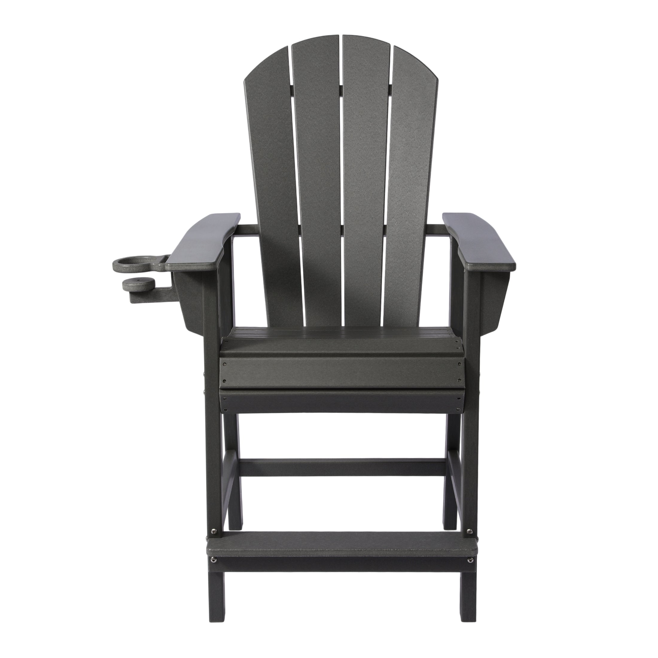 Paradise Outdoor HDPE  Tall Adirondack Counter Height Bar Chair With Cup Holder