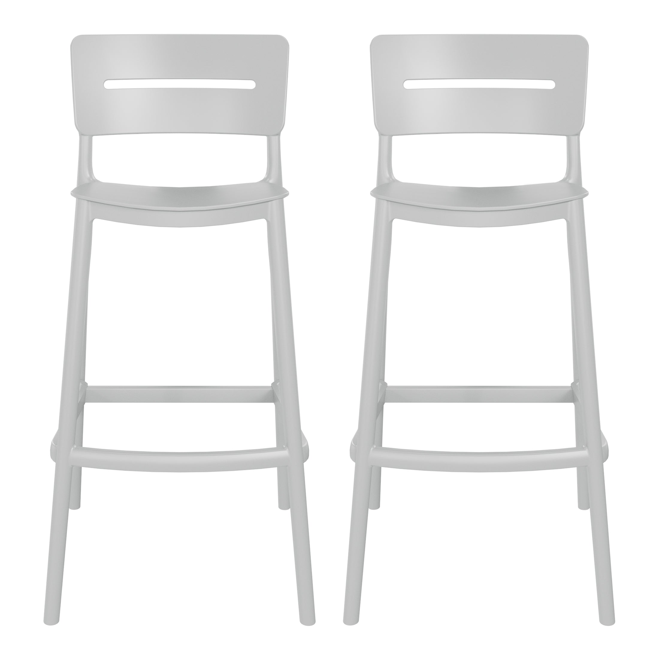 Sunshine Stackable Polypropylene Resin Plastic Outdoor Patio Bar Stools (Set of 2)
