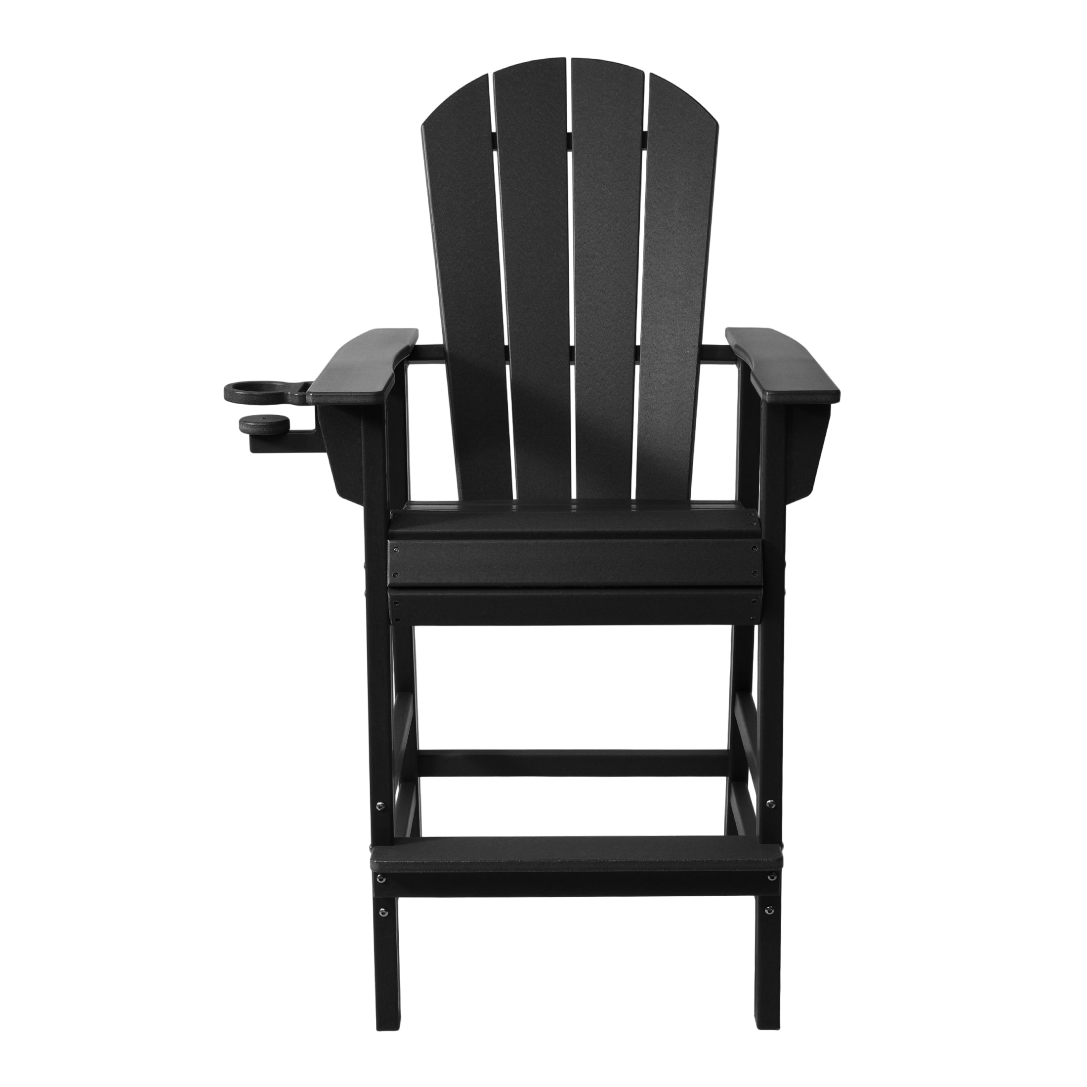 Paradise Outdoor HDPE Tall Adirondack Bar Height Chair With Cup Holder