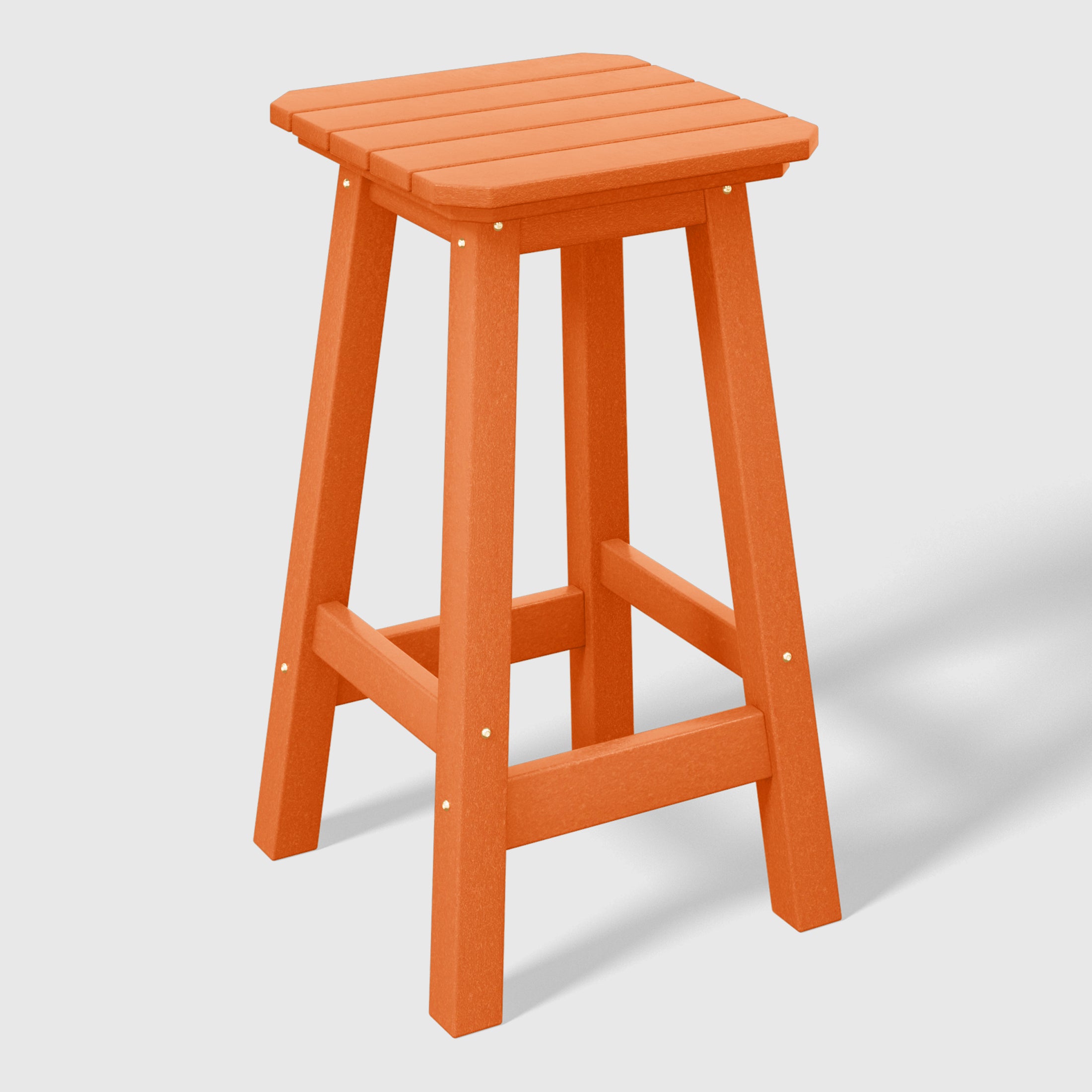 Paradise 24" HDPE Outdoor Patio Counter High Backless Square Bar Stools Set of Three