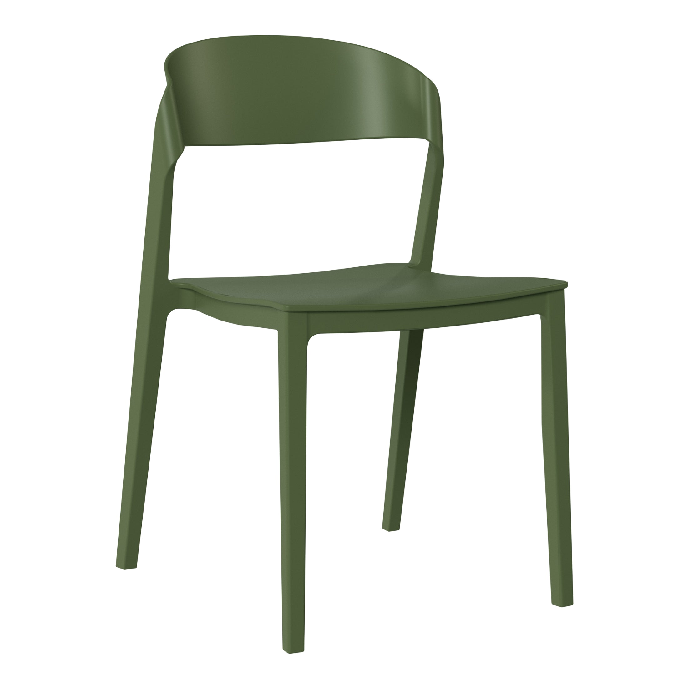 Sunshine Outdoor Modern Stackable Plastic Patio Bistro Dining Side Chairs (Set of 2)