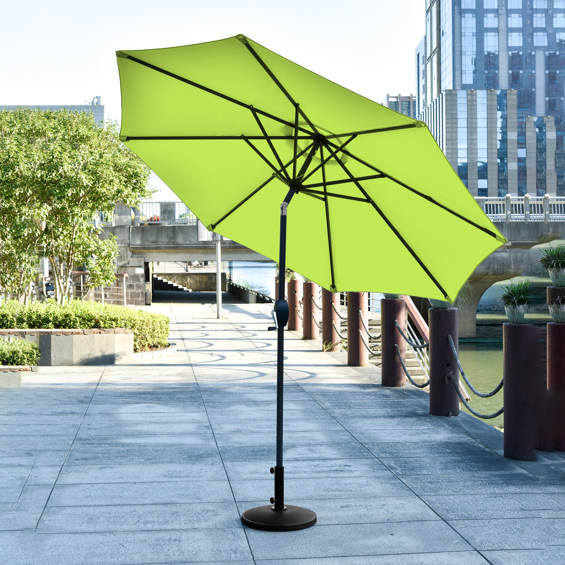 Cabana 9 ft. Patio Table Umbrella with tilt, crank features and free standing weight base kit