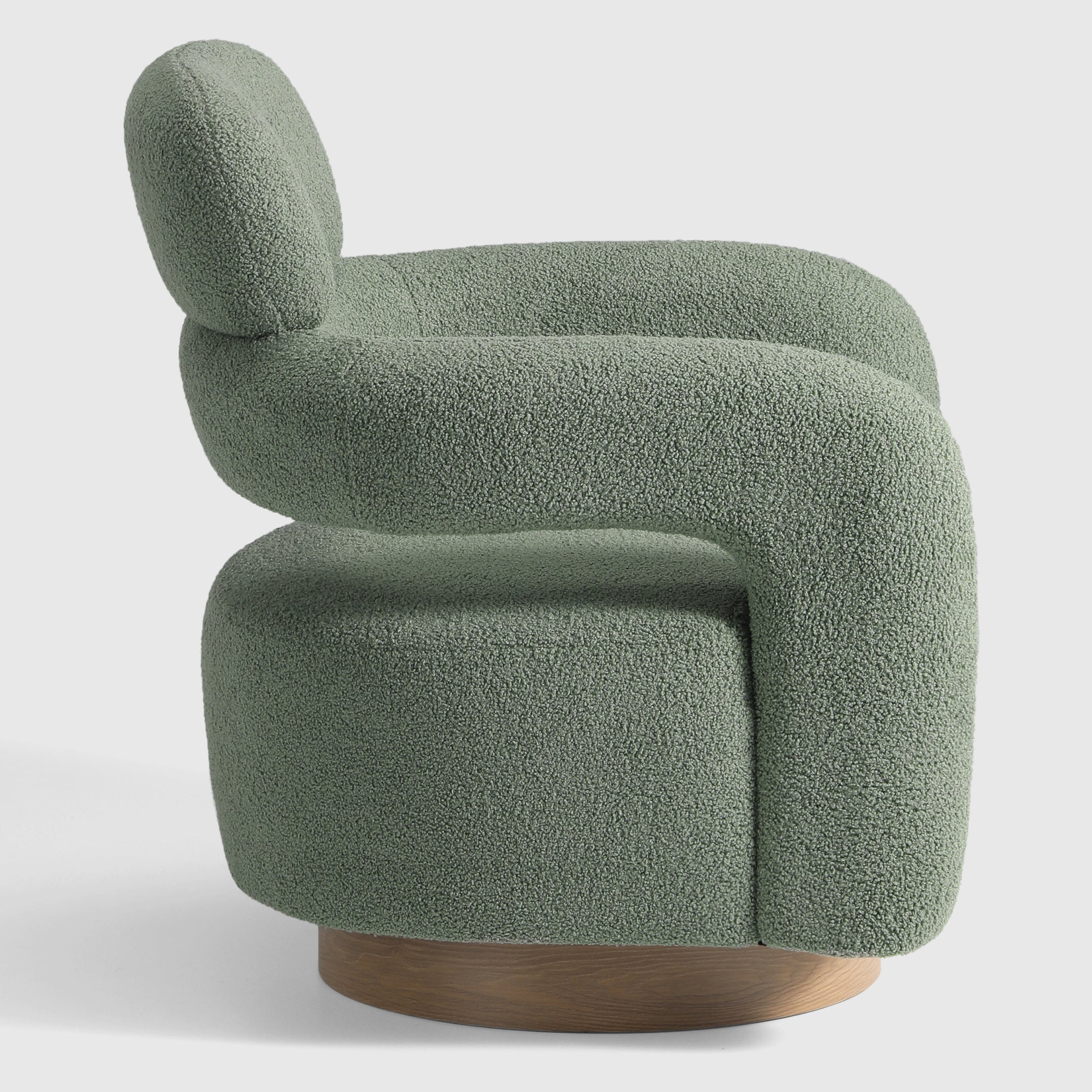 Celine Mid-Century Modern Sherpa Swivel Barrel Accent Chair