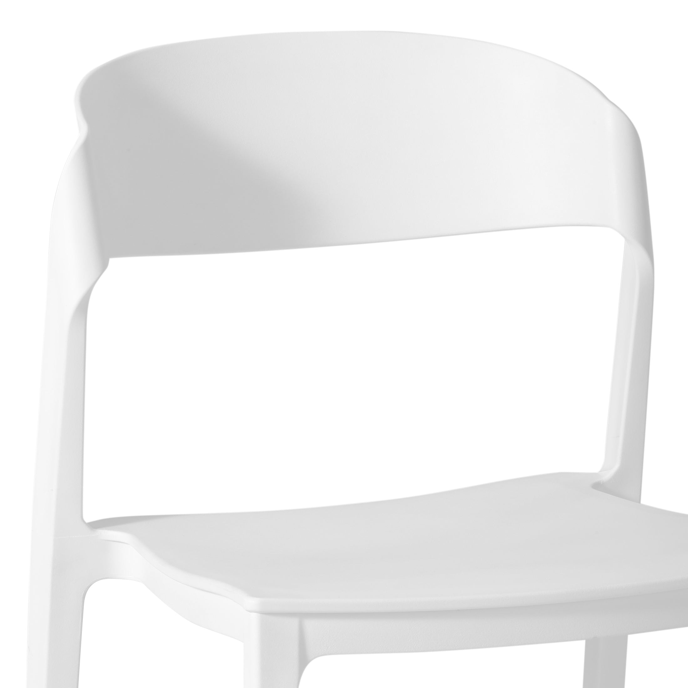 Sunshine Outdoor Modern Stackable Plastic Patio Bistro Dining Side Chairs (Set of 2)