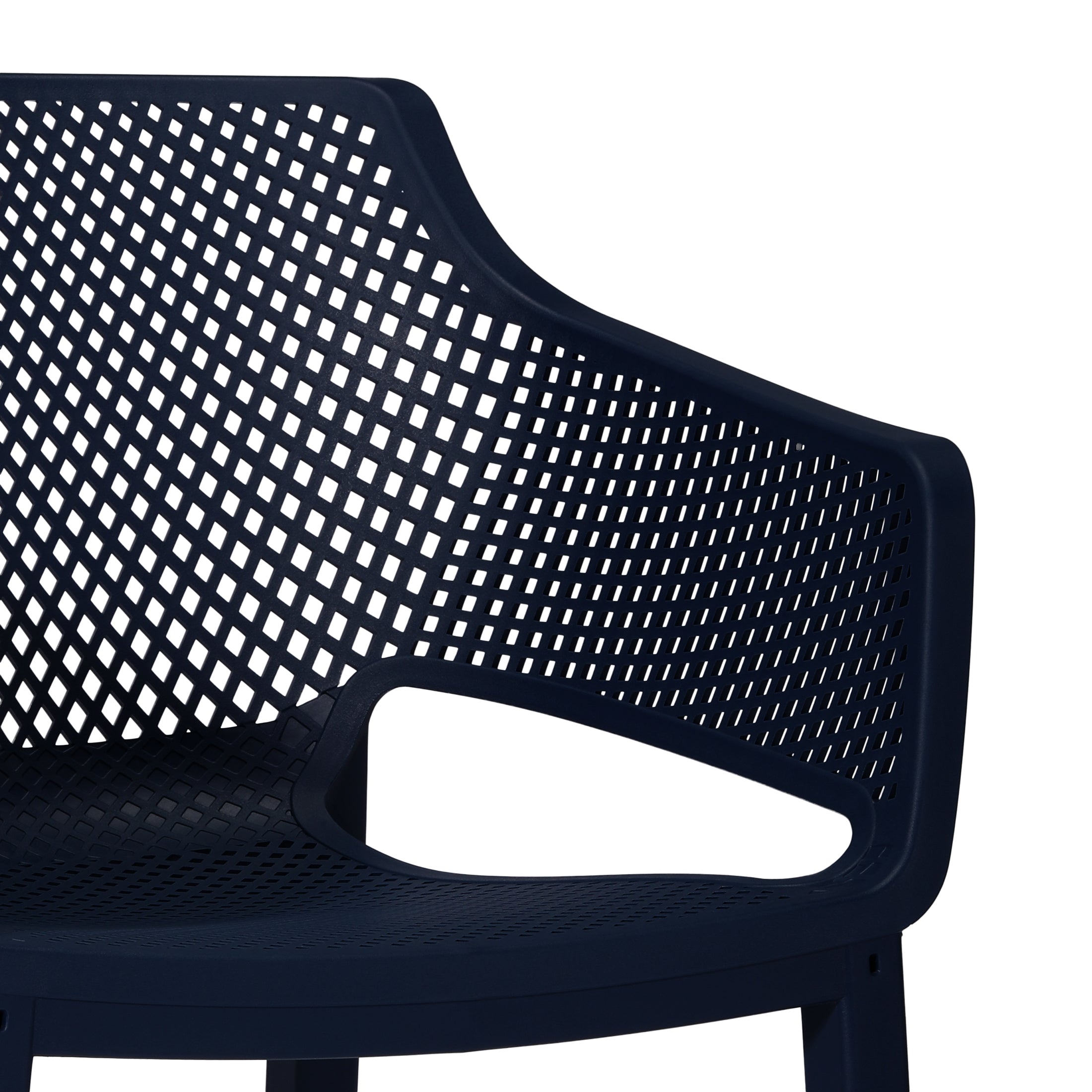 Sunshine Outdoor Modern Stackable Plastic Resin Patio Dining Armchair (Set of 4)