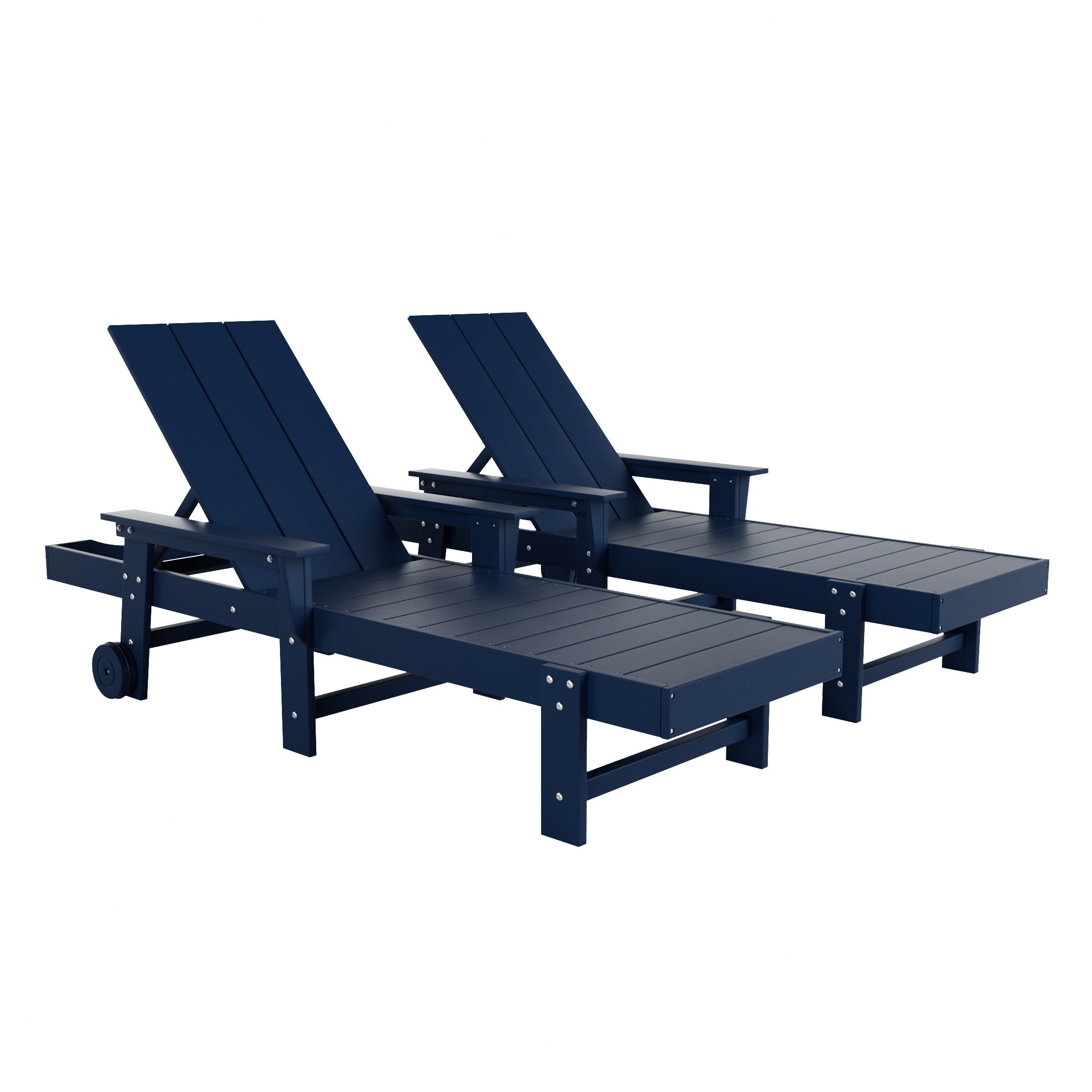 Palms 2 Piece Reclining Chaise Lounge With Arms & Wheels