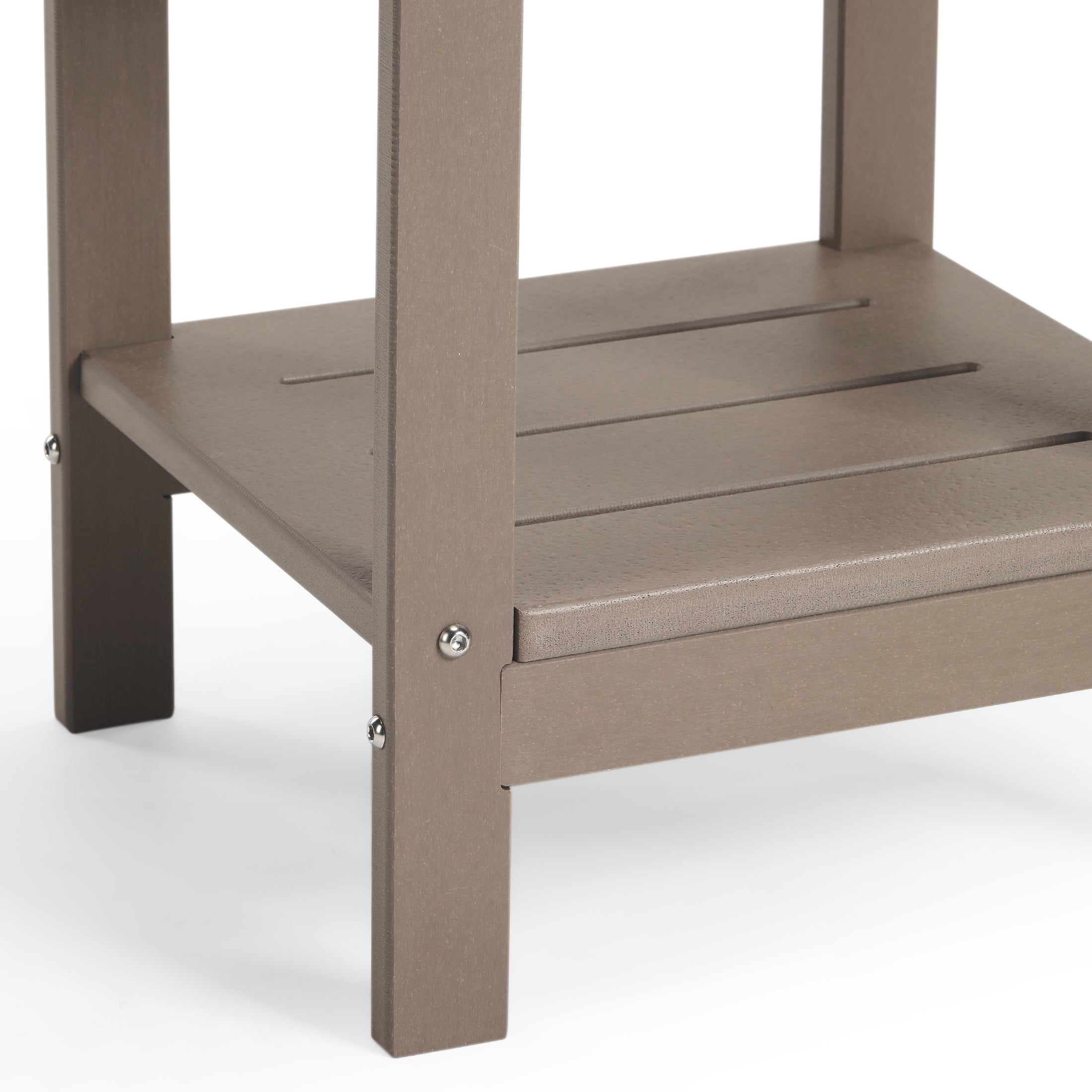 Lago 2-Tier Outdoor HDPE Modern Adirondack Square Patio Side Table