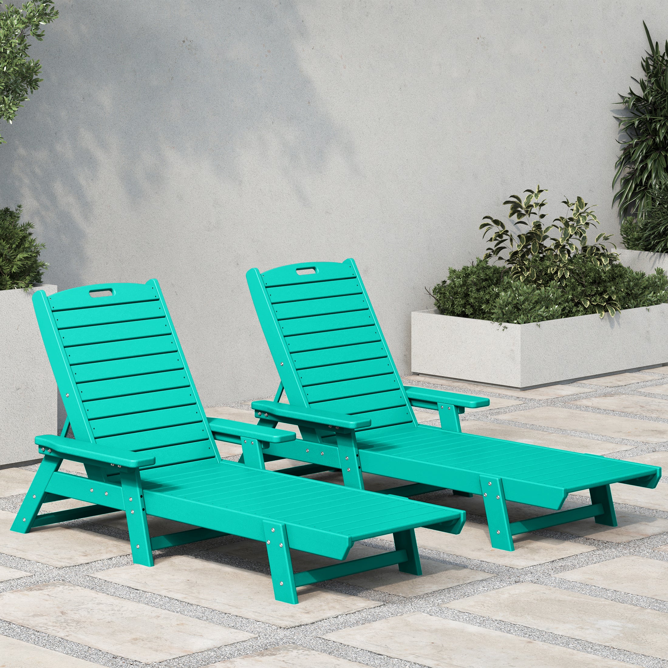 Paradise Poly Reclining Chaise Lounge (Set Of 2)