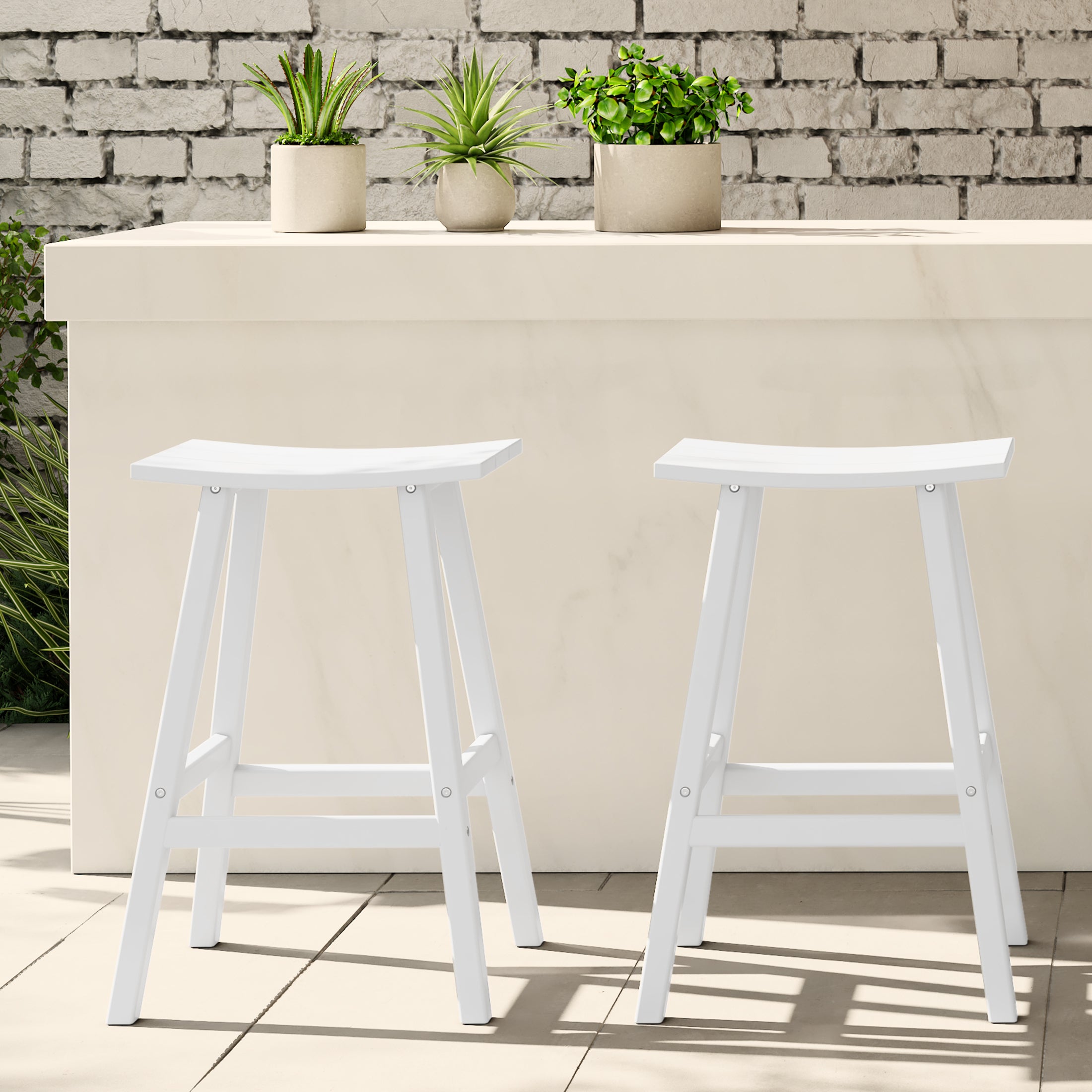 Paradise Westintrends 2 piece set of 29" height Outdoor / Patio Saddle bar stools