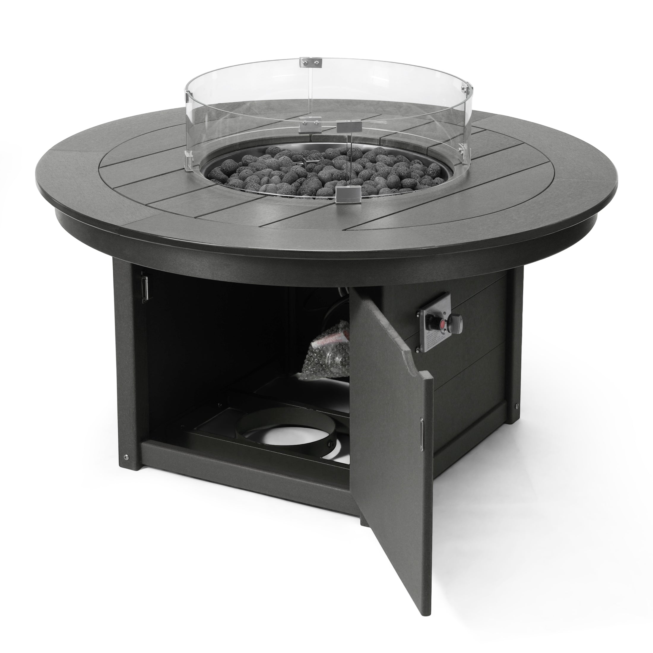 Sol 47" Modern Outdoor 55,000 BTU Patio Propane Round Fire Pit Table