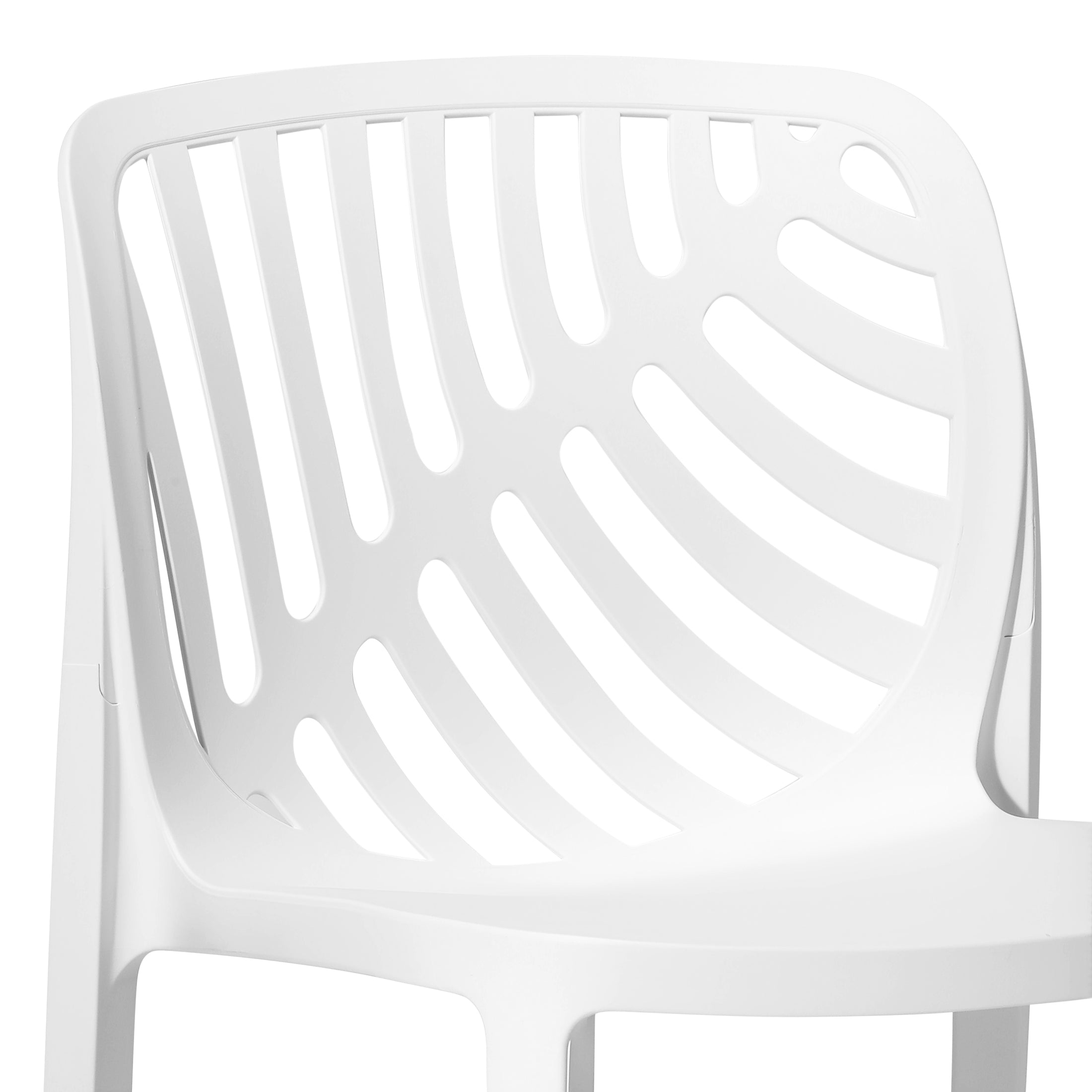 Sunshine Outdoor Modern Stackable Polypropylene Plastic Patio Bistro Dining Side Chairs (Set of 2)