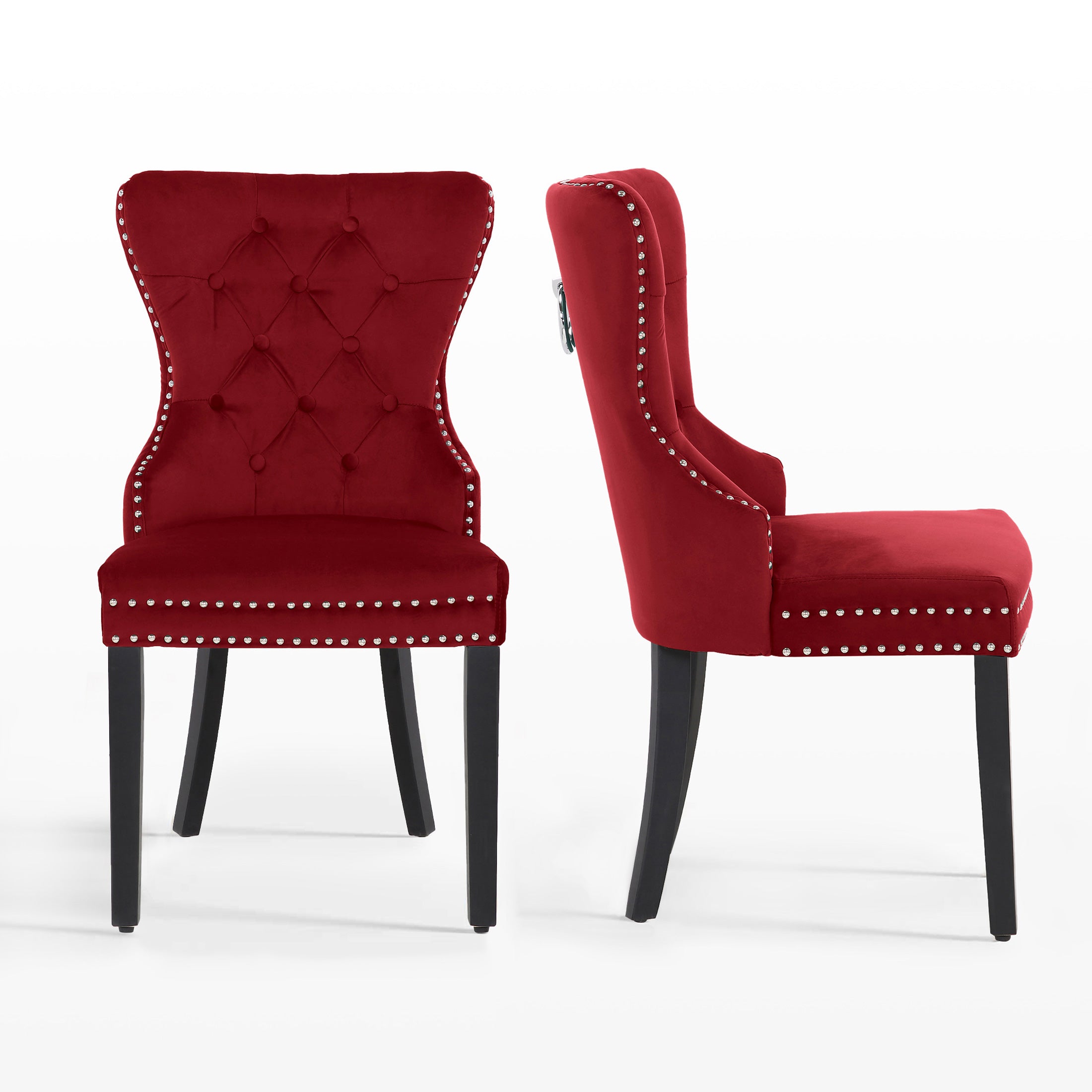 Hank Velvet Upholstered Tufted Dining Chairs (Set of 2)