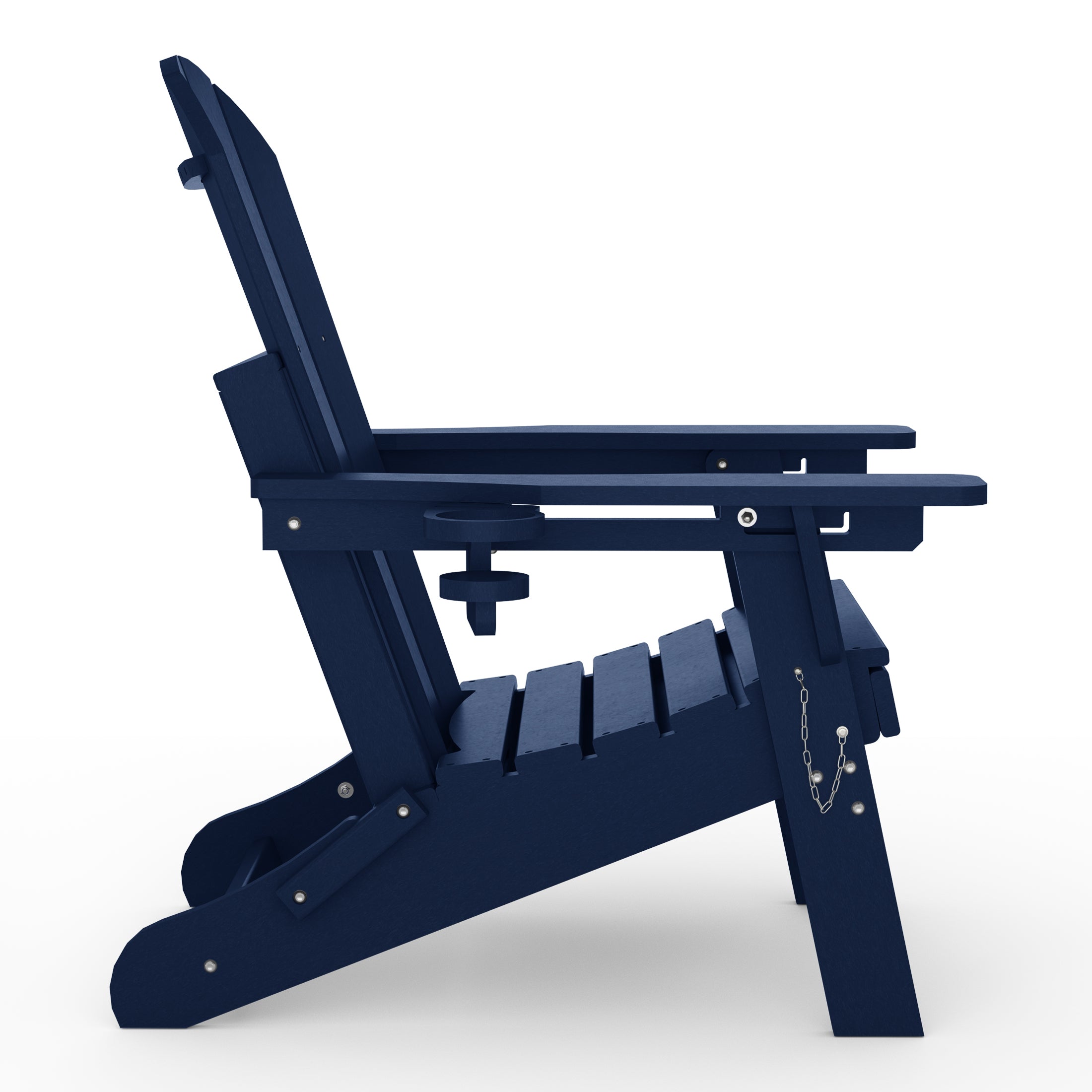 Paradise Folding Adjustable Adirondack Chair with Retractable Ottoman and Cup Holder