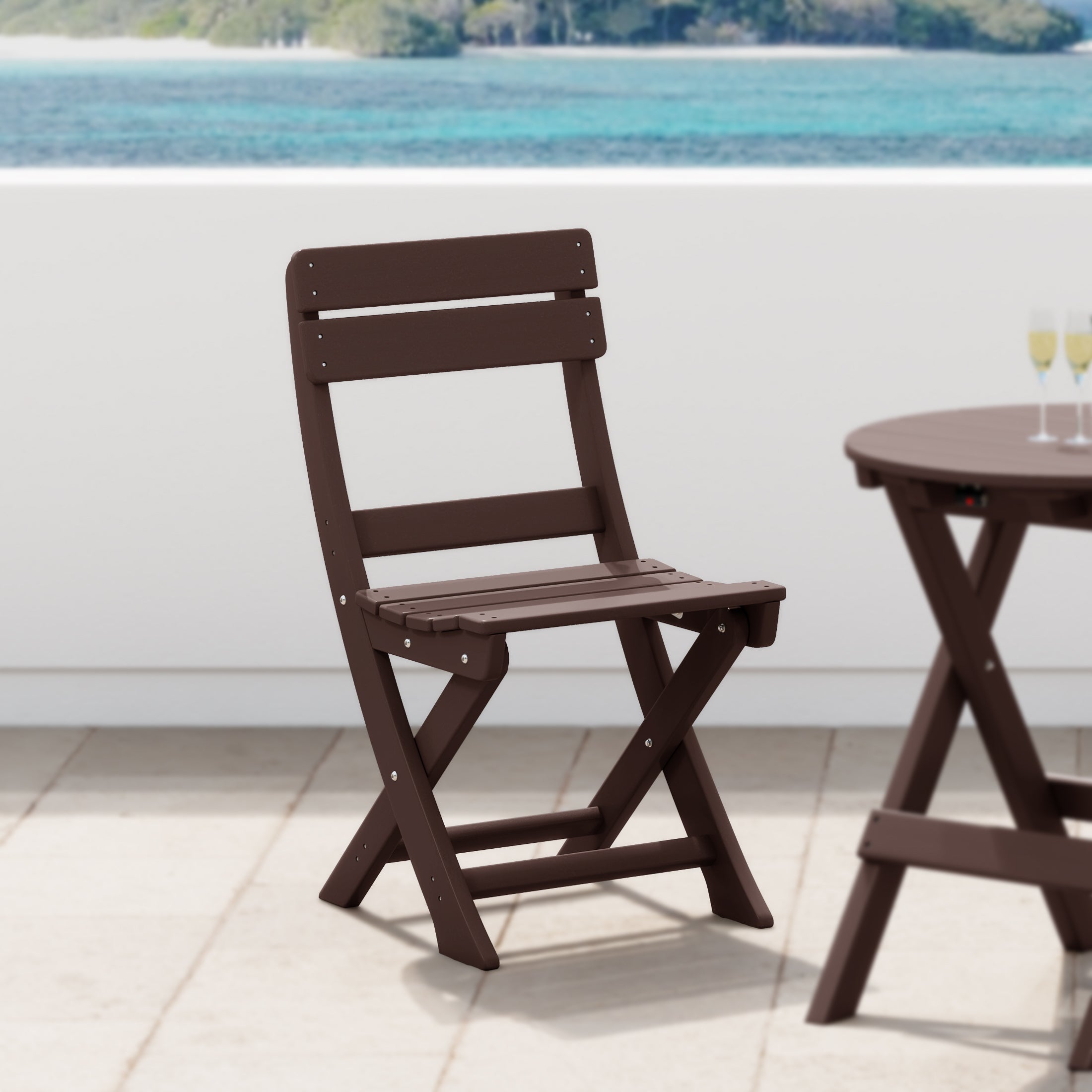 Paradise HDPE Outdoor Patio Modern Folding Dining Chair