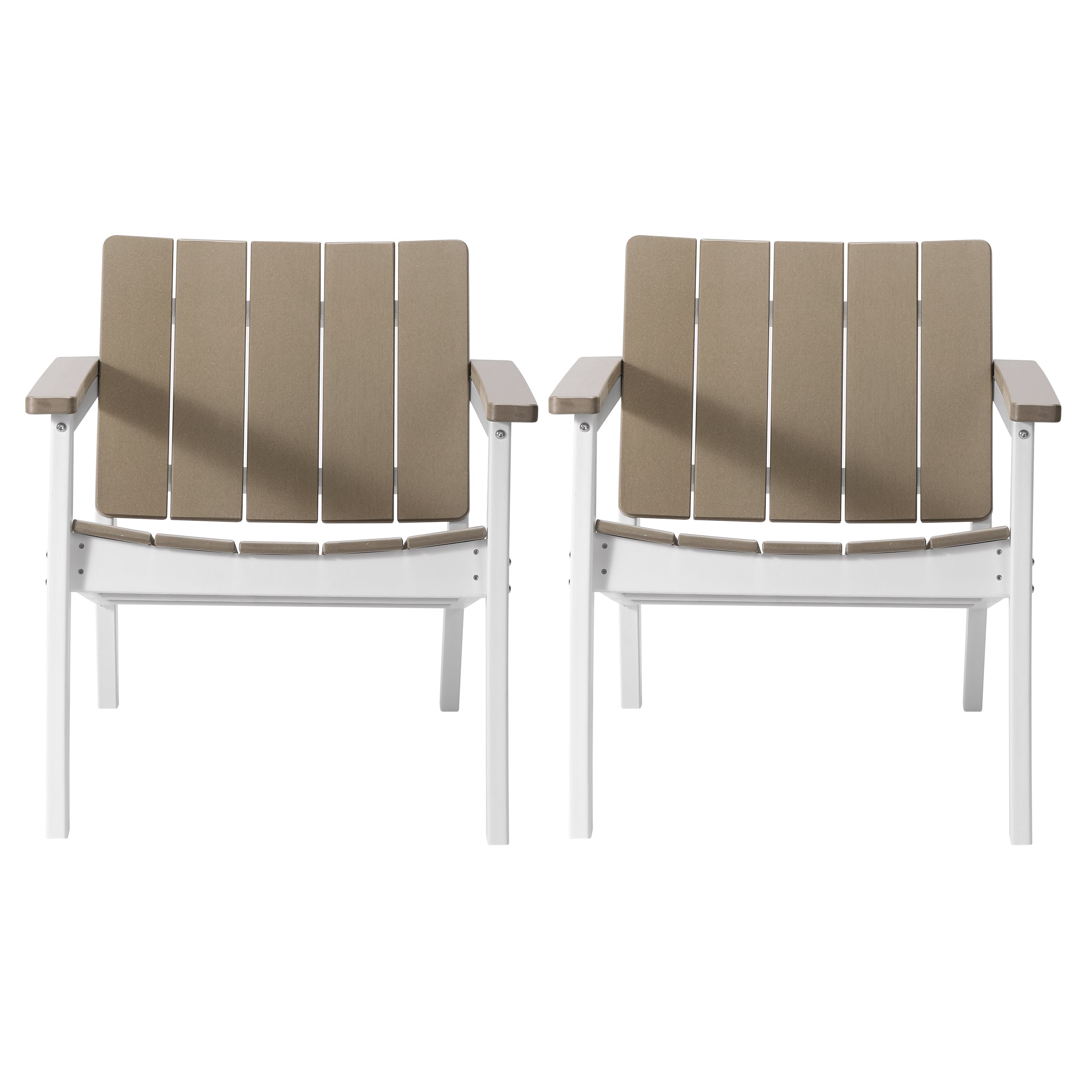 Seaside Outdoor HDPE Modern Patio Club Armchairs (Set of 2)