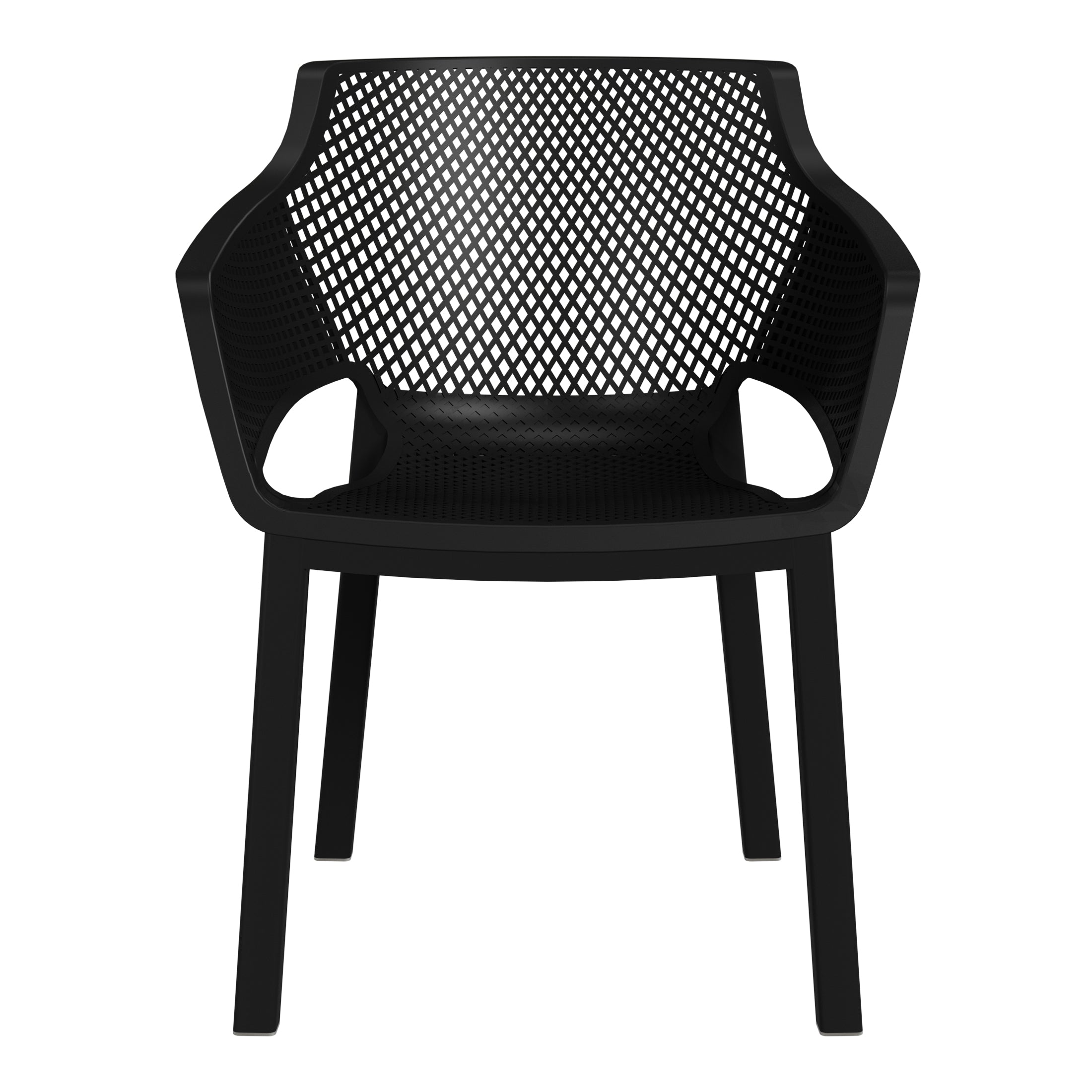 Sunshine Outdoor Modern Stackable Plastic Resin Patio Dining Armchair (Set of 4)