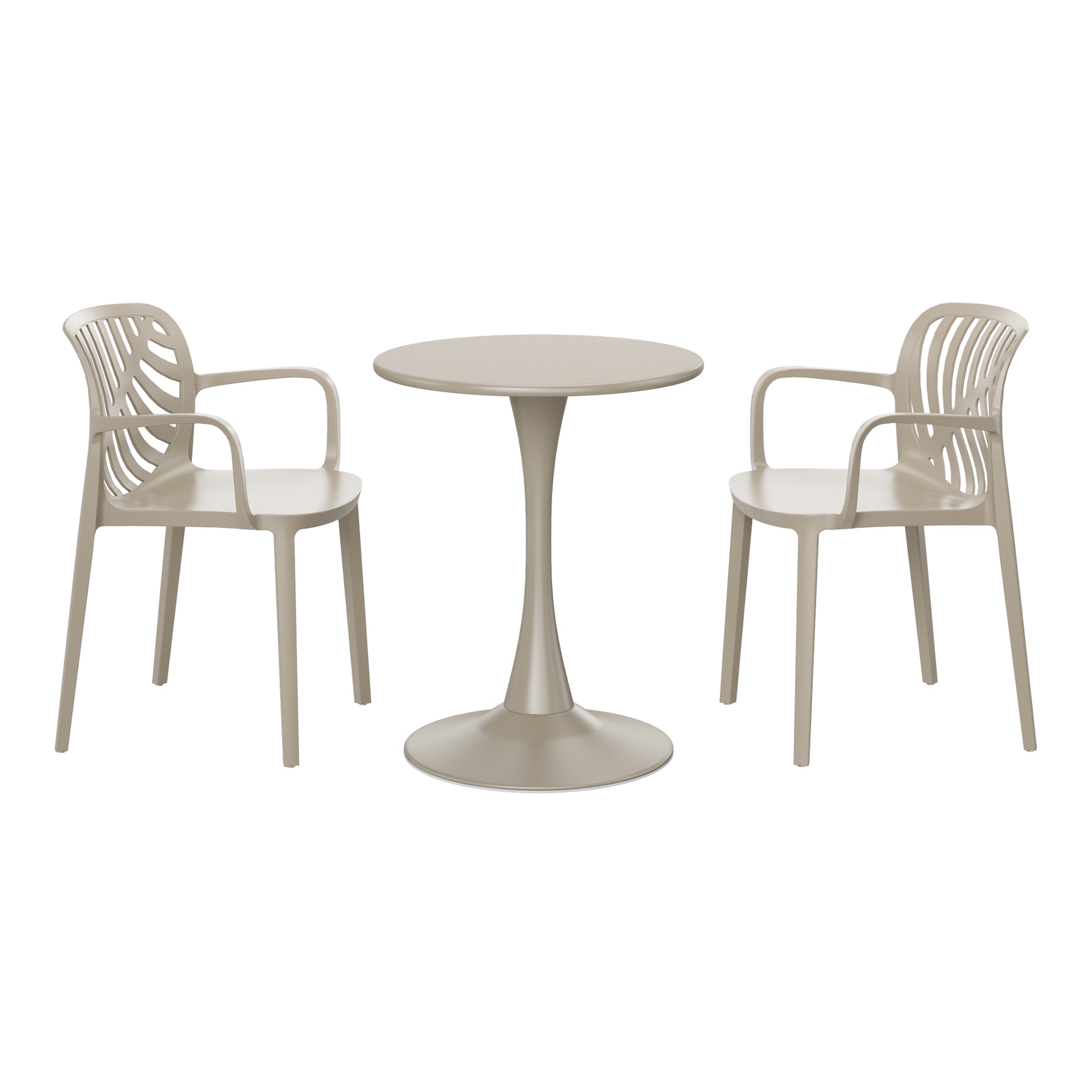 Sunshine 3-Piece Outdoor Indoor Metal Patio Dining Table Set With Stackable Patio Chairs