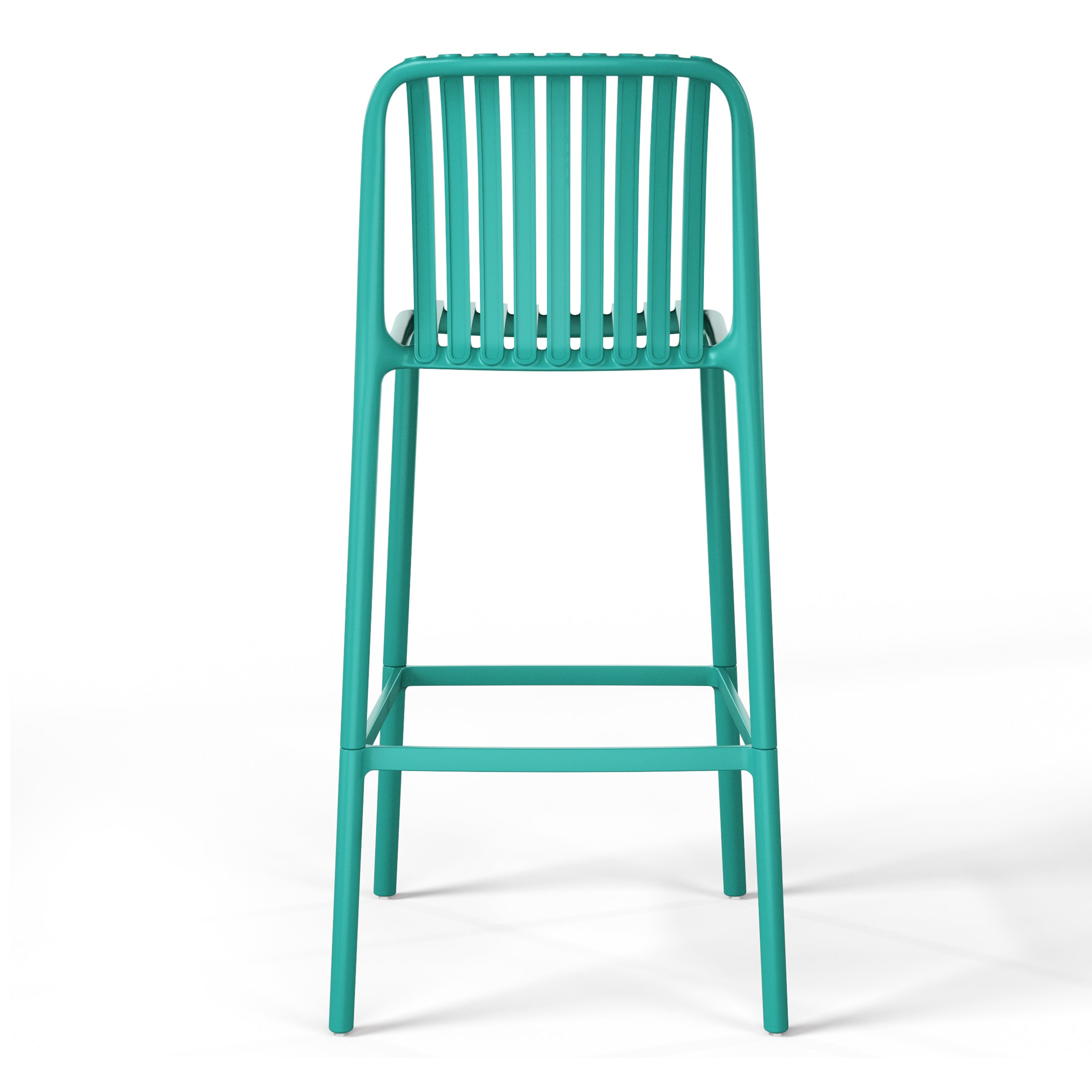 Sunshine 29.5" Outdoor Modern Polypropylene Plastic Patio Bar Height Stools (Set of 2)