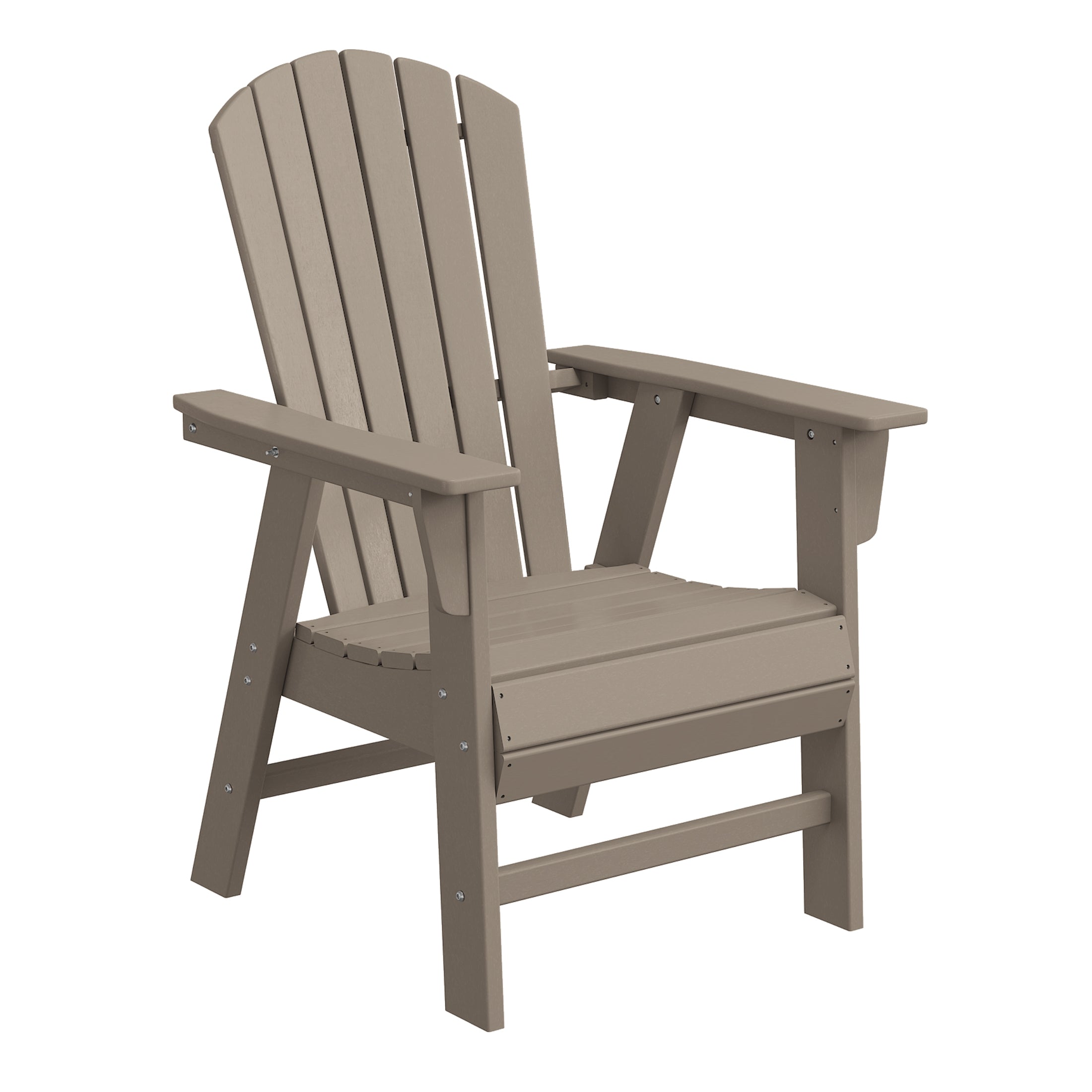 Portside Outdoor Modern HDPE Adirondack Patio Dining Chairs (Set of 2)