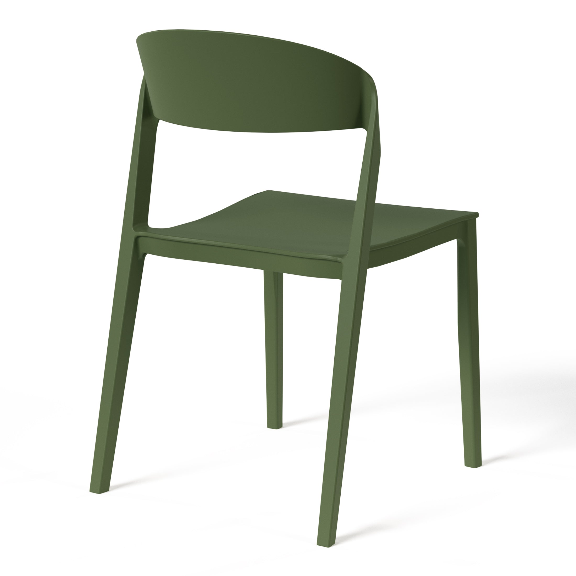 Sunshine Outdoor Modern Stackable Plastic Patio Bistro Dining Side Chairs (Set of 2)