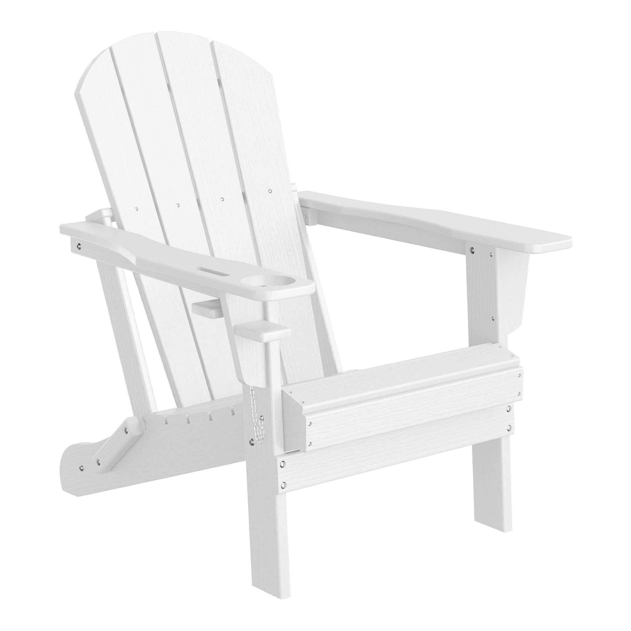 Rockport Outdoor Patio HDPE Resin Folding Adirondack Chairs With Cup Holder and Phone Holder (Set of Four)