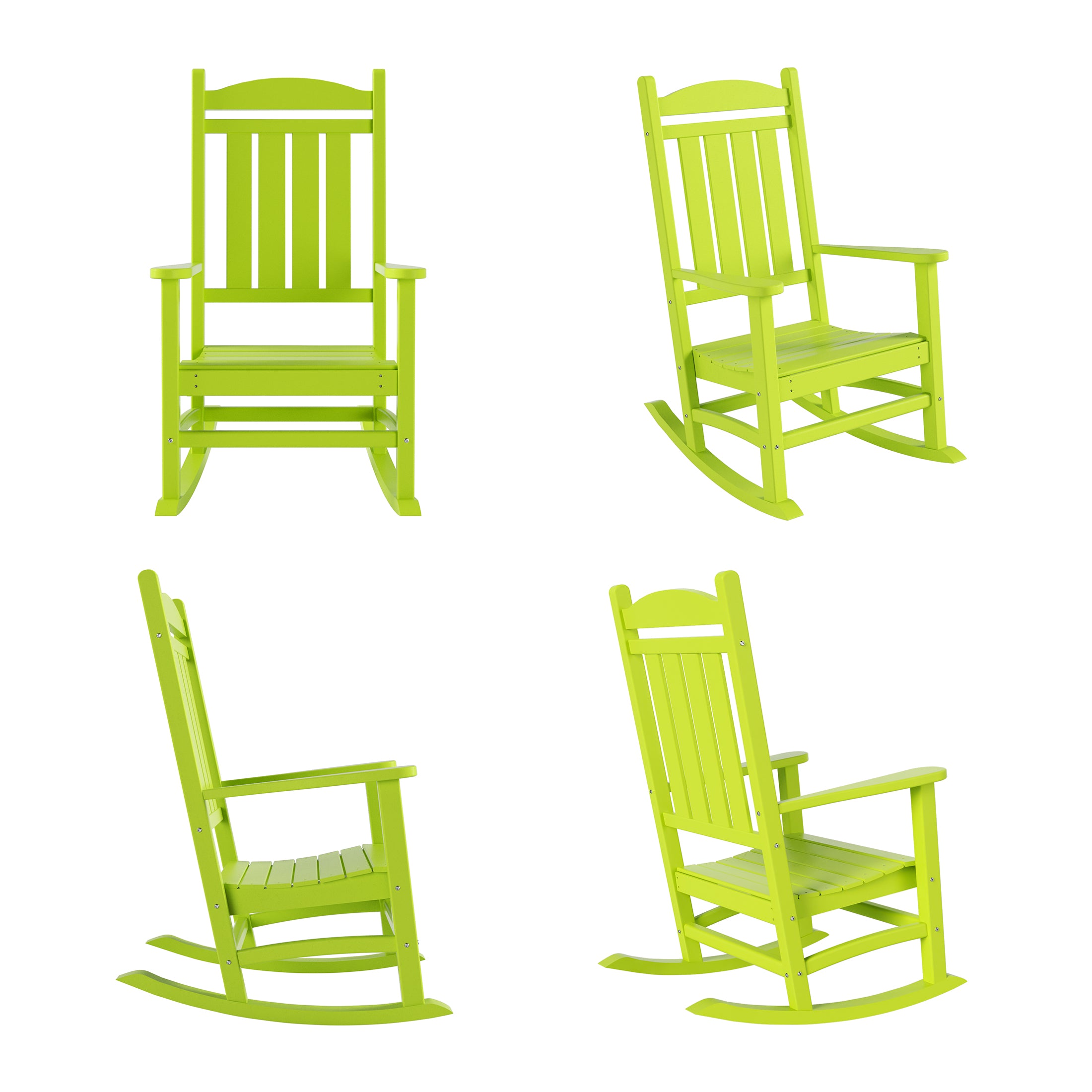 Paradise Outdoor Patio Poly Classic Porch Rocking Chair (Set of 4)