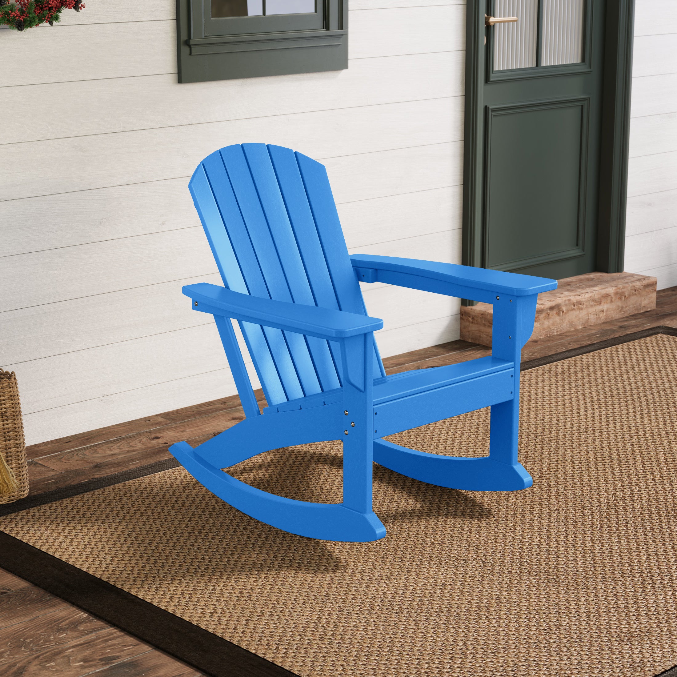 Portside Outdoor Patio Poly Plastic Adirondack Rocking Chair