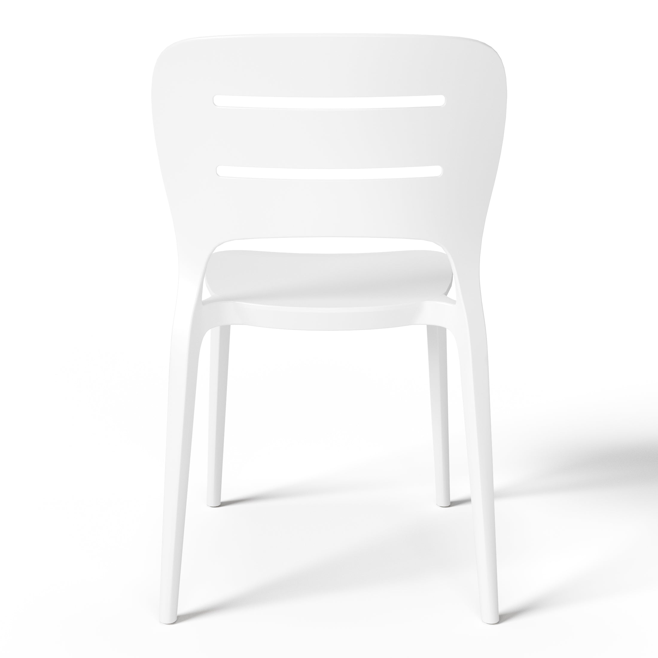 Sunshine Outdoor Modern Stackable Plastic Patio Dining Side Chairs (Set of 2)
