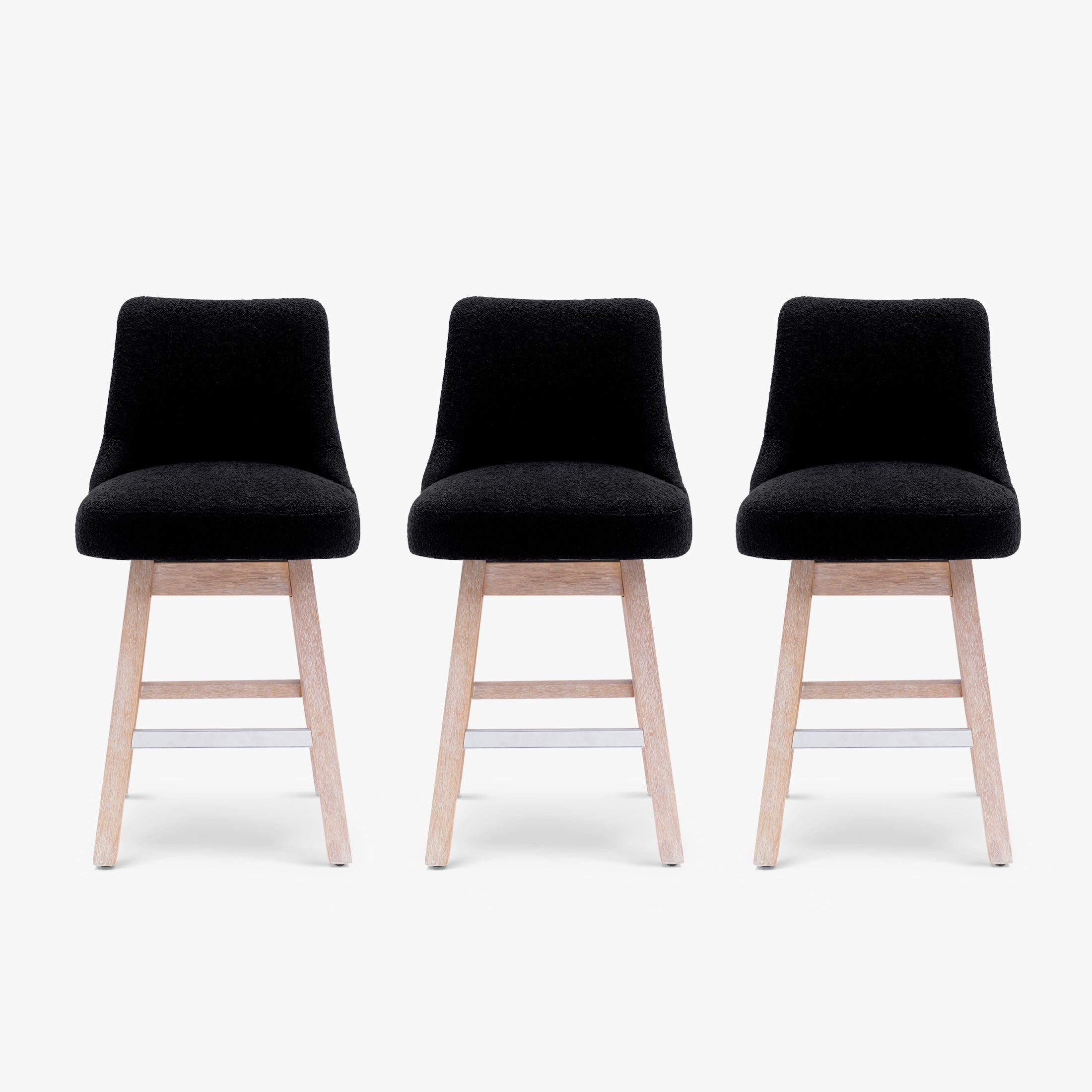 Amélie 26" Upholstered Swivel Counter Height Bar Stools (Set of 3)