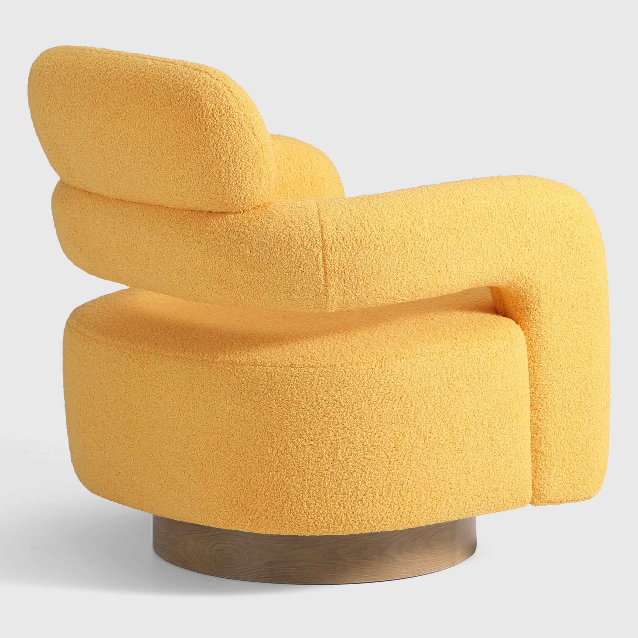 Celine Mid-Century Modern Sherpa Swivel Barrel Accent Chair With Storage Ottoman