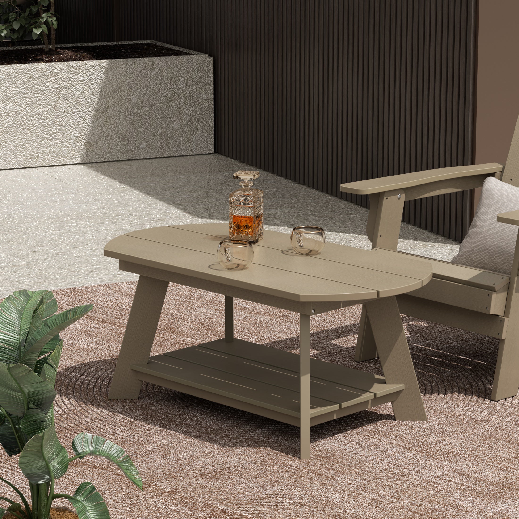 Florence Outdoor Patio All-weather Modern Coffee Table
