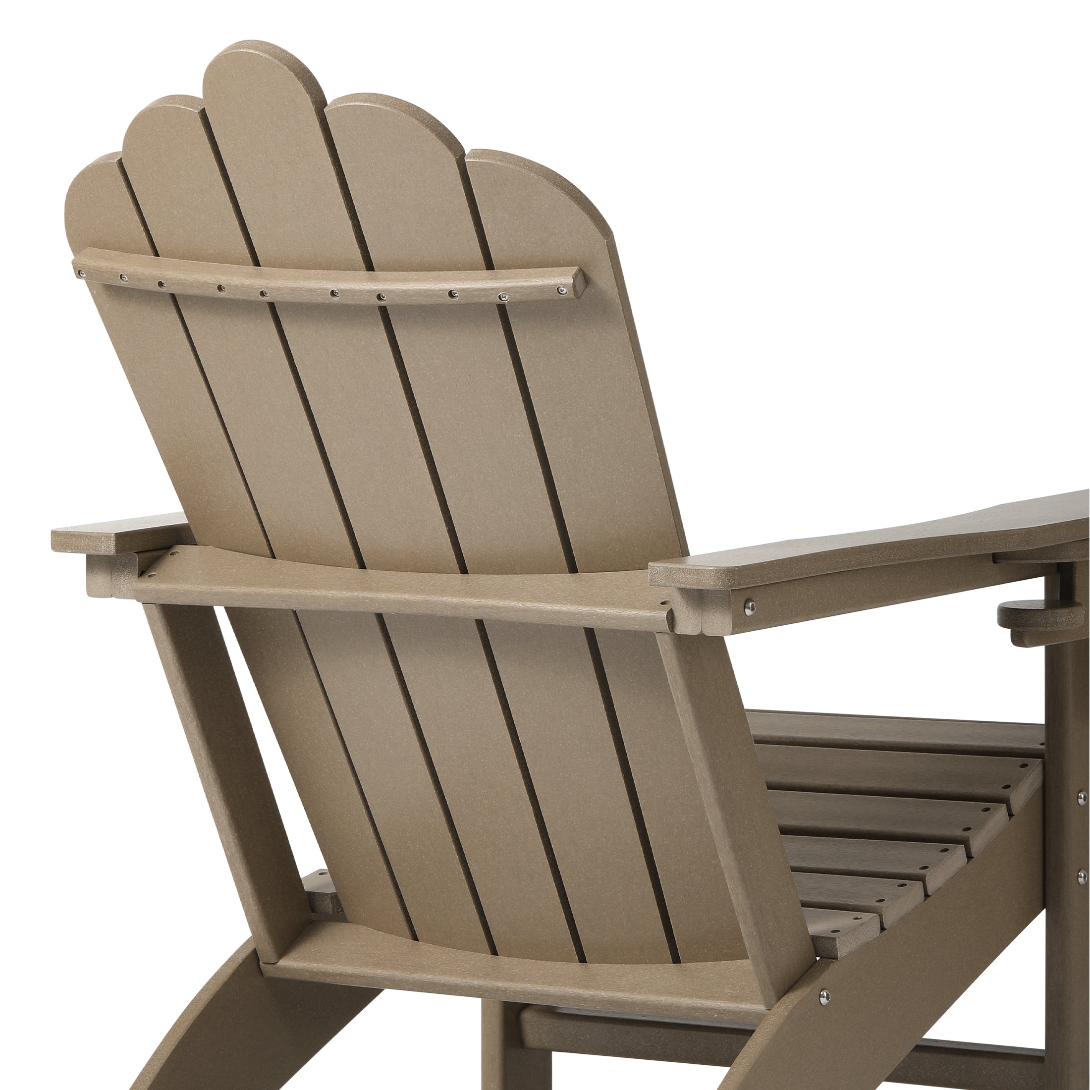Lakeview Outdoor Patio HDPE Adirondack Chairs With Cup Holders (Set of 4)