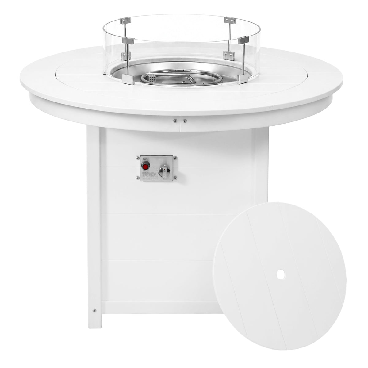 Sol 47" Modern Outdoor Patio Propane Round Counter Height Fire Pit Table