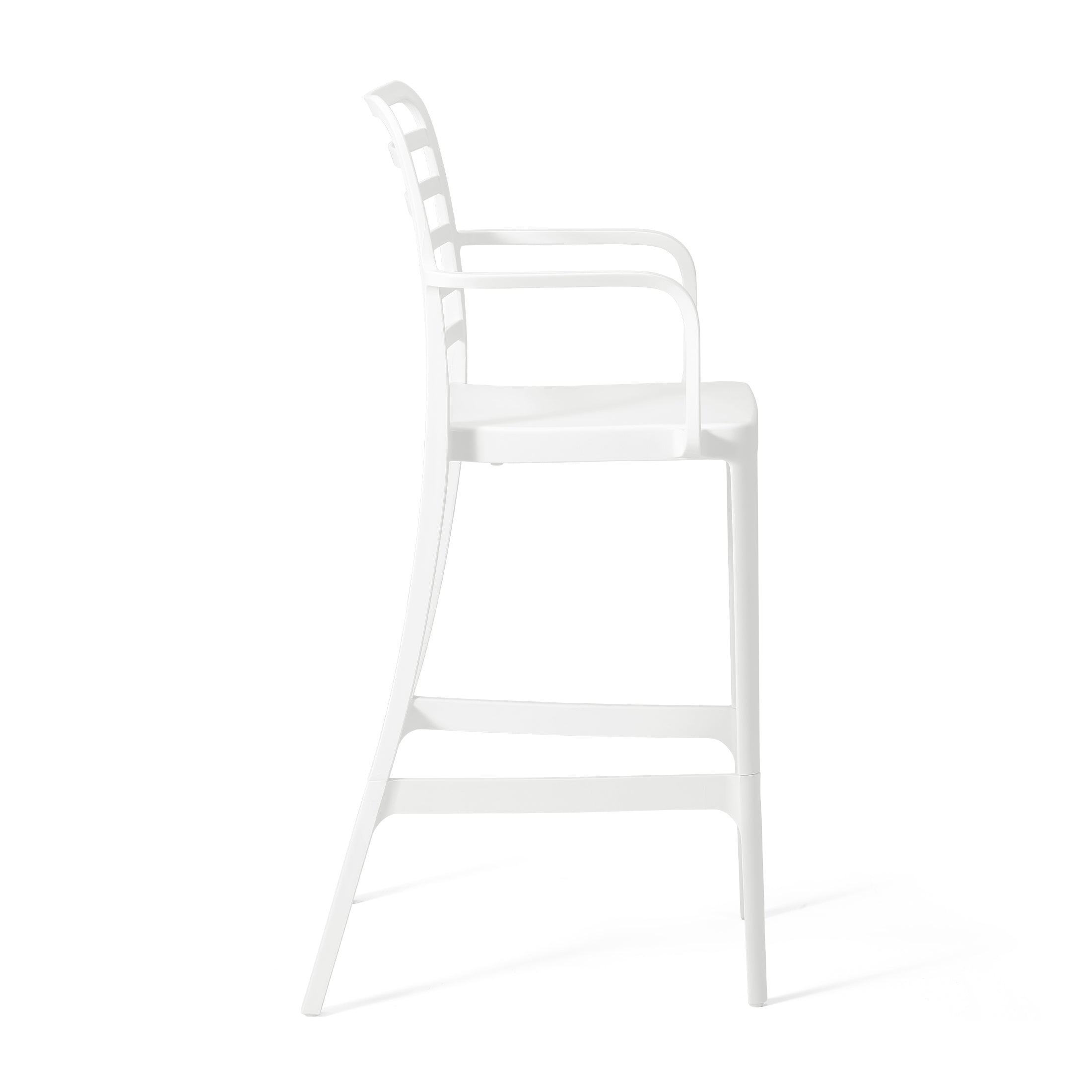 Sunshine 29.5" Outdoor Polypropylene Plastic Patio Bar Height Stools (Set of 2)