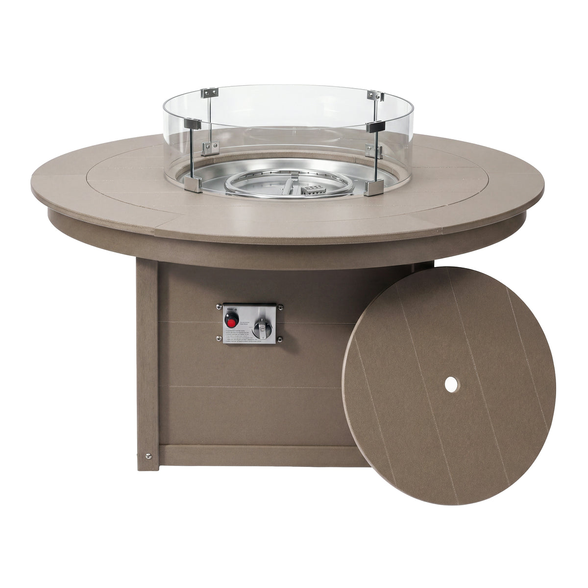 Sol 47" Modern Outdoor 55,000 BTU Patio Propane Round Fire Pit Table