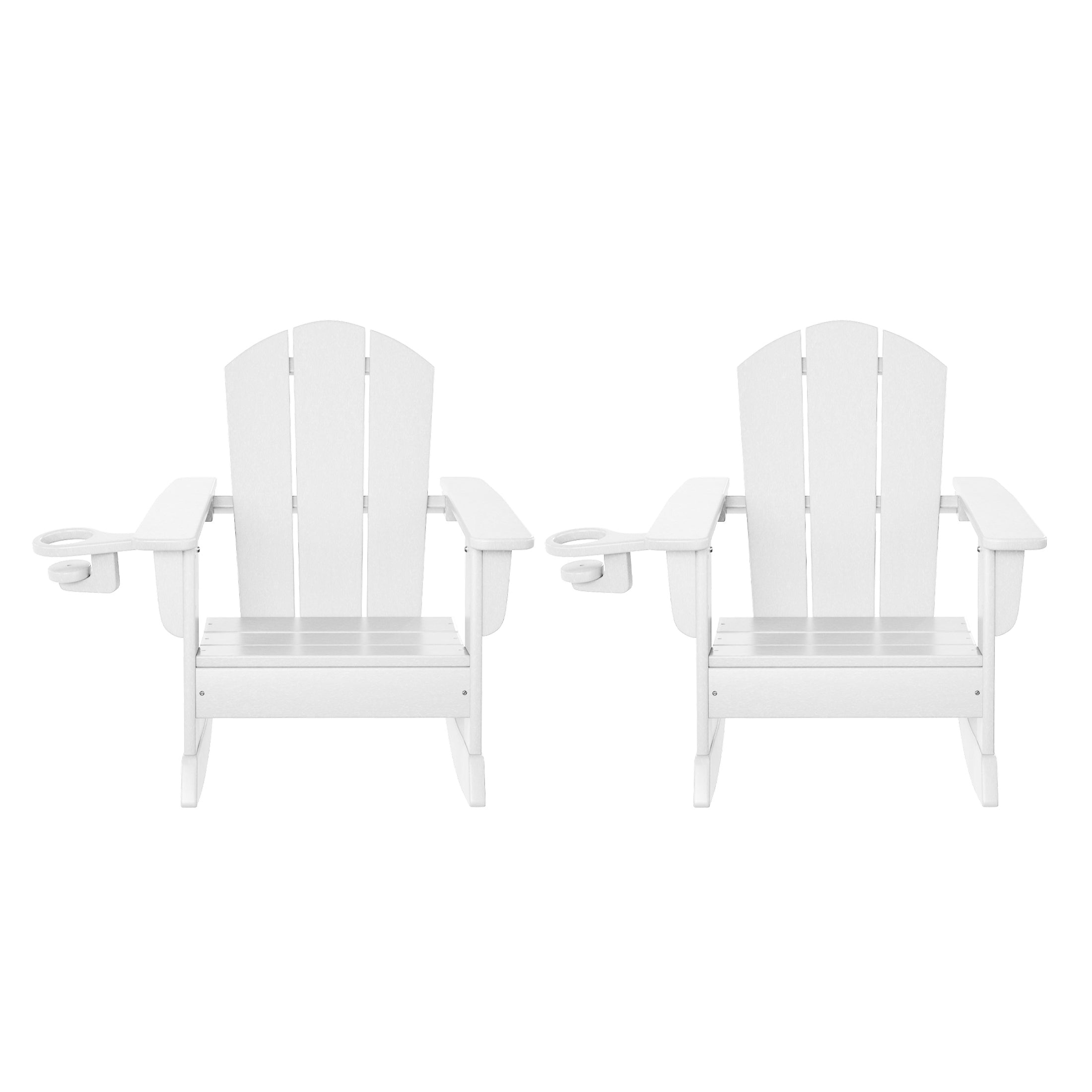 Paradise Outdoor HDPE Plastic Preschool Toddler Classic Adirondack Rocking Chairs (Set of 2)