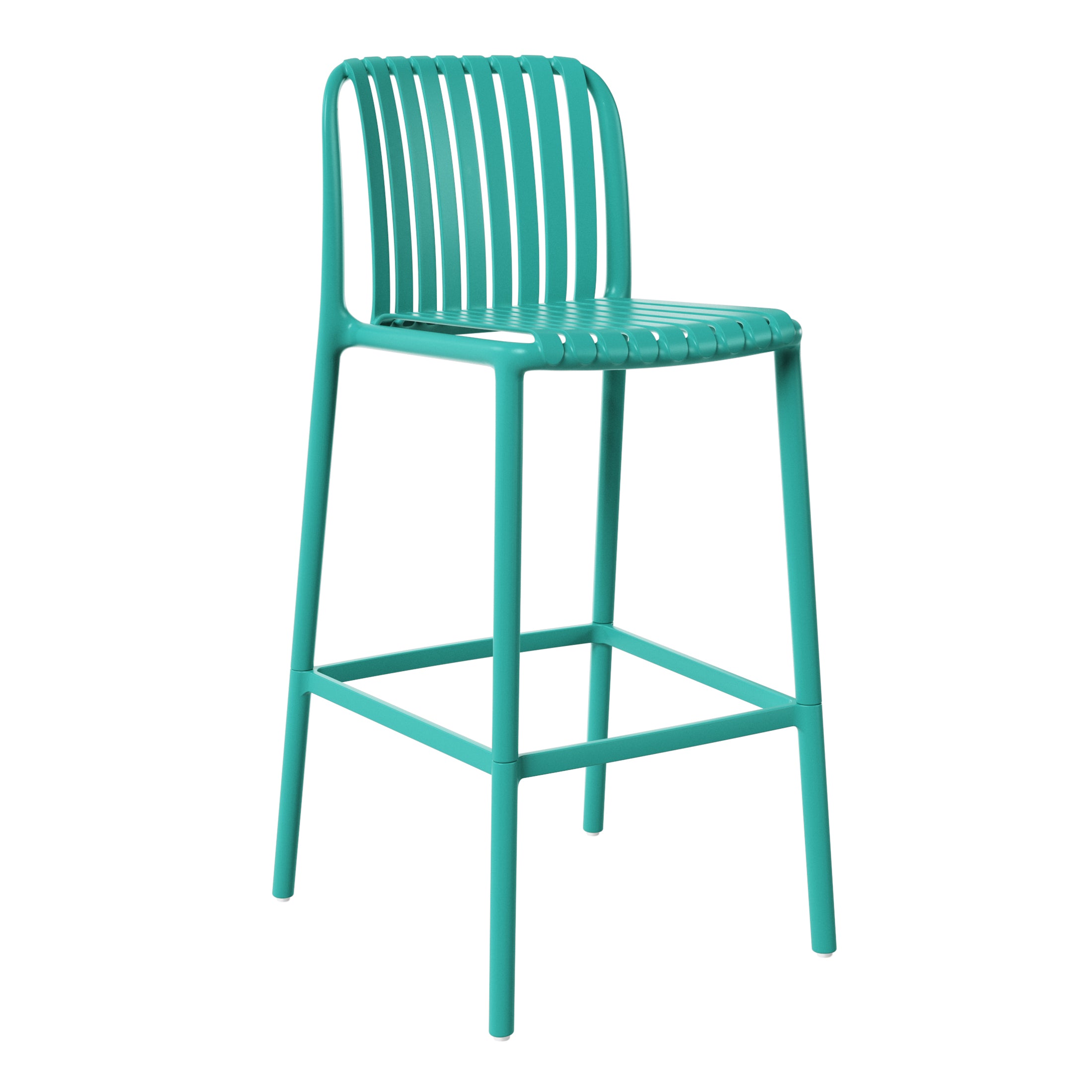 Sunshine 29.5" Outdoor Modern Polypropylene Plastic Patio Bar Height Stools (Set of 2)