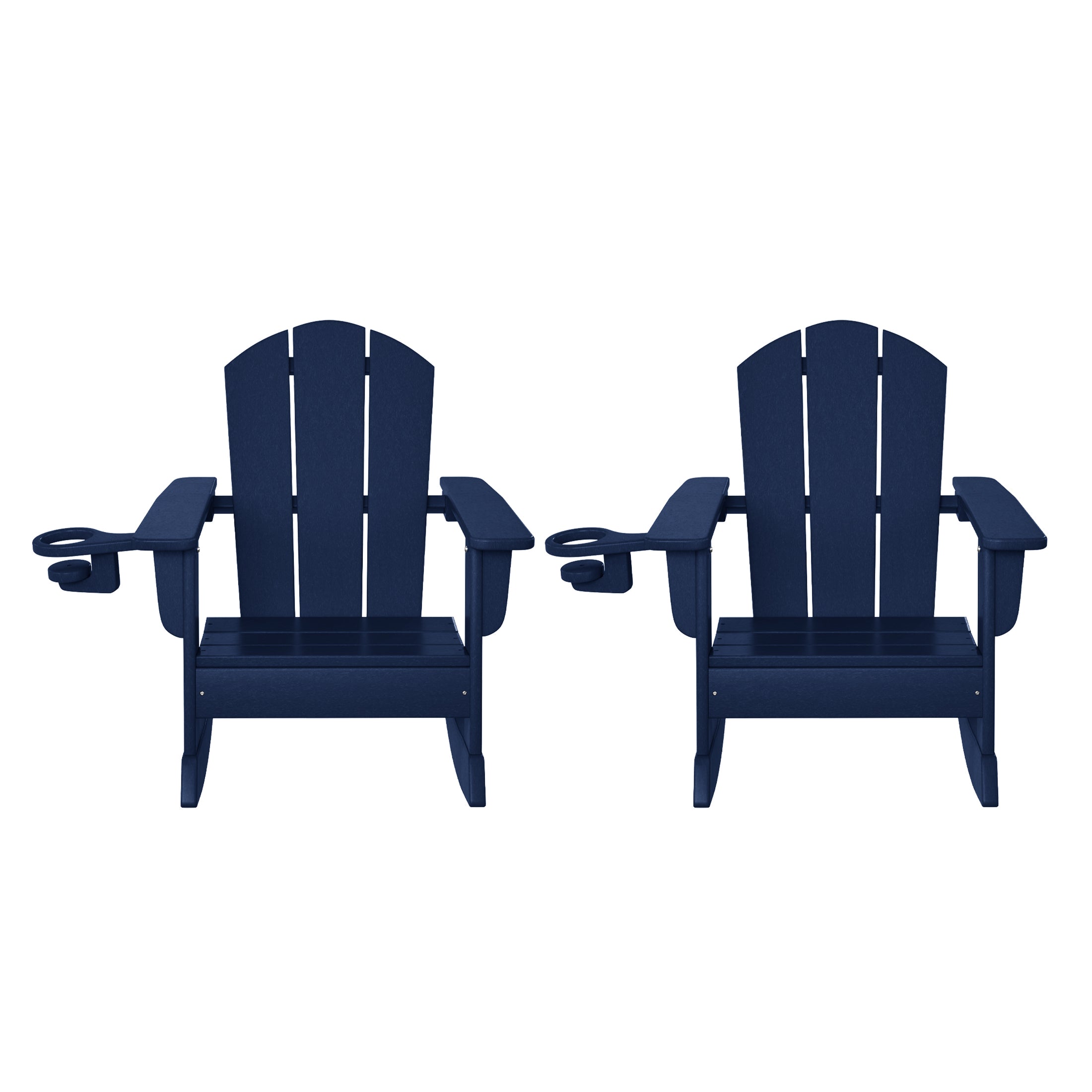 Paradise Outdoor HDPE Plastic Preschool Toddler Classic Adirondack Rocking Chairs (Set of 2)