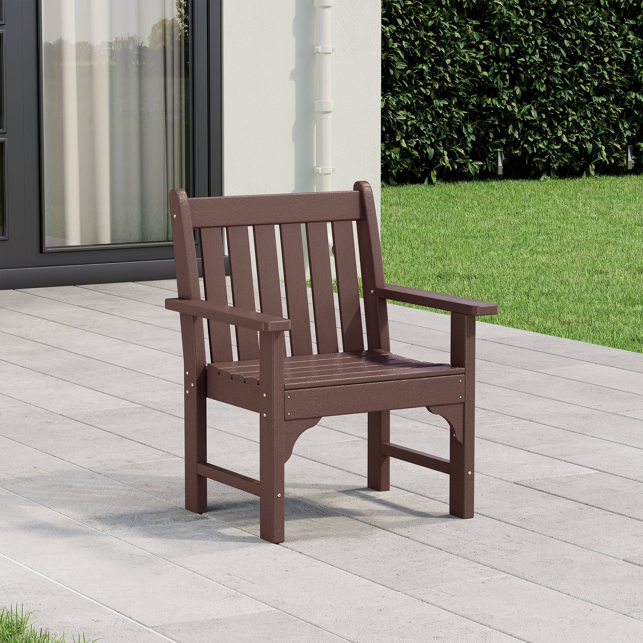 Paradise Outdoor Patio HDPE Adirondack Dining Arm Chair