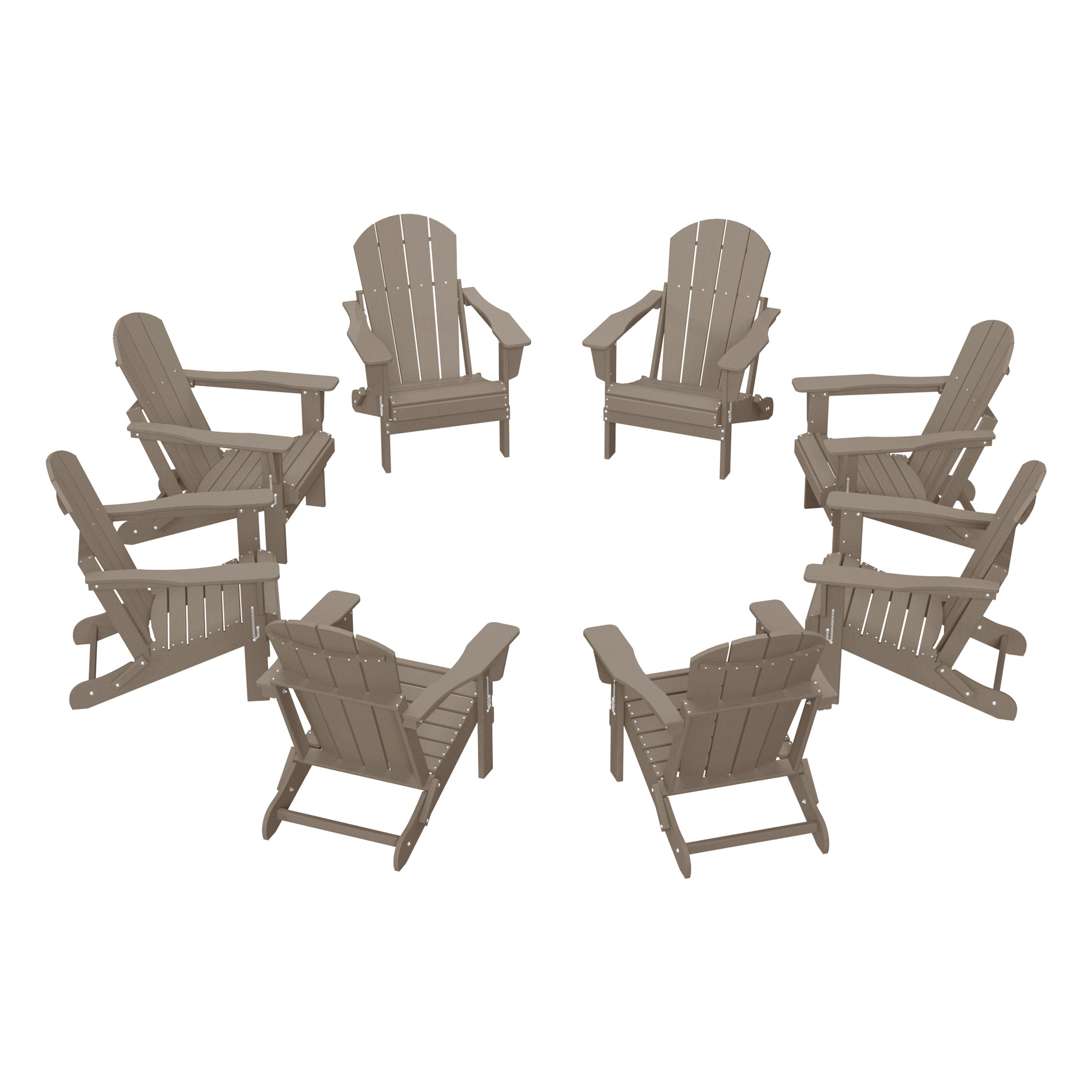 Paradise Outdoor Folding Poly Adirondack Chair (Set of 8)